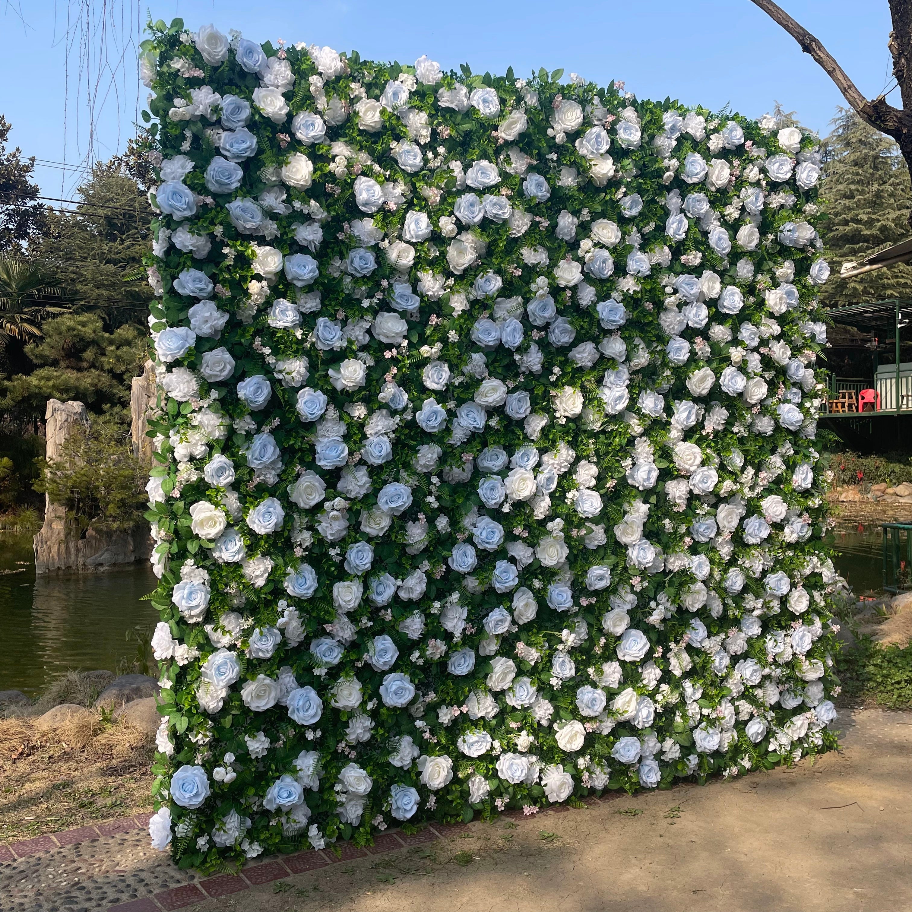 Newport 3D Fabric Artificial Zip Up Curtain Flower Wall For Wedding and Events Decoration