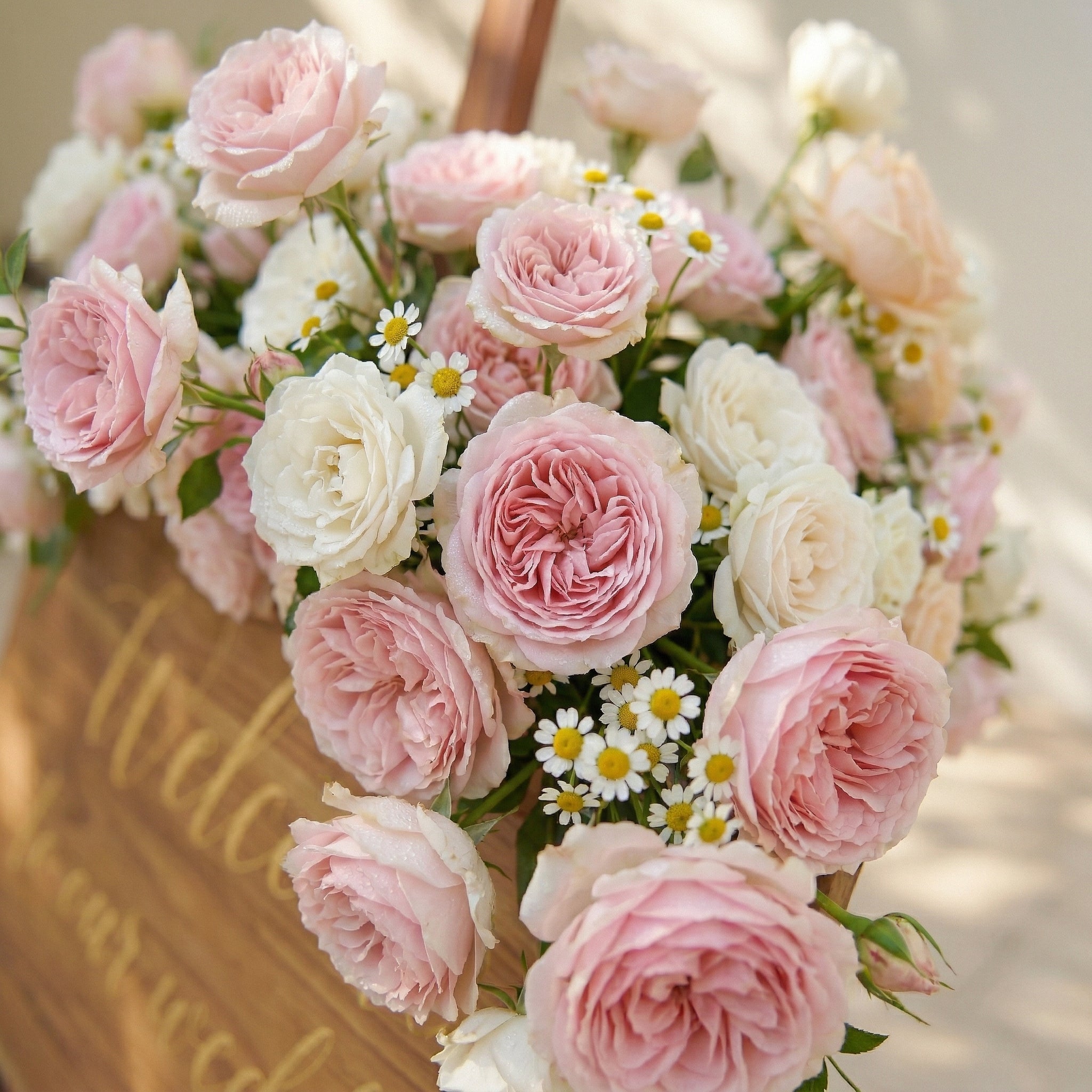 Pink White Champagne Rose & Greenery Welcome Sign Flowers Wedding Entryway Decor Props