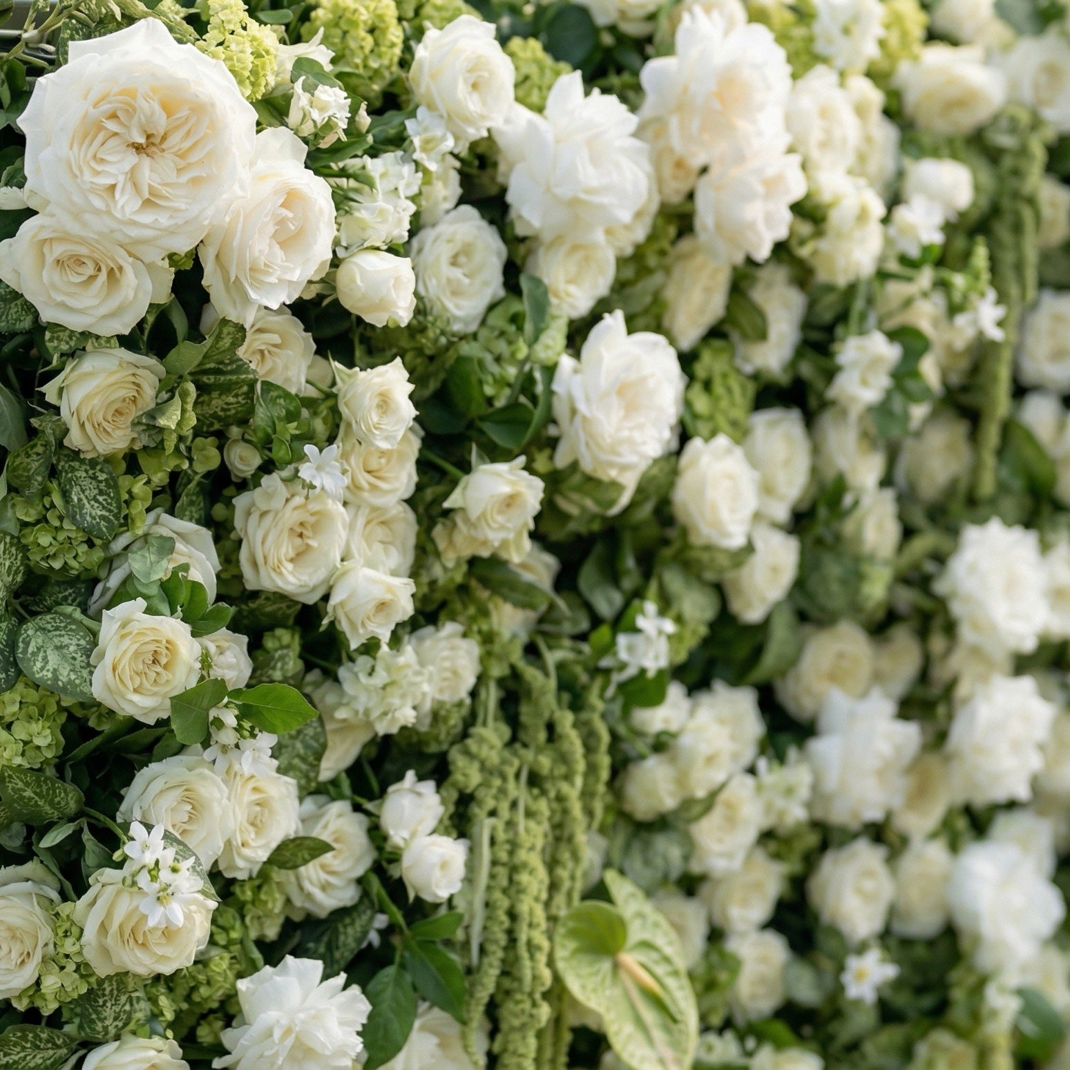 Aloria 4D Green Floral Wall Backdrop Perfect for Weddings & Events