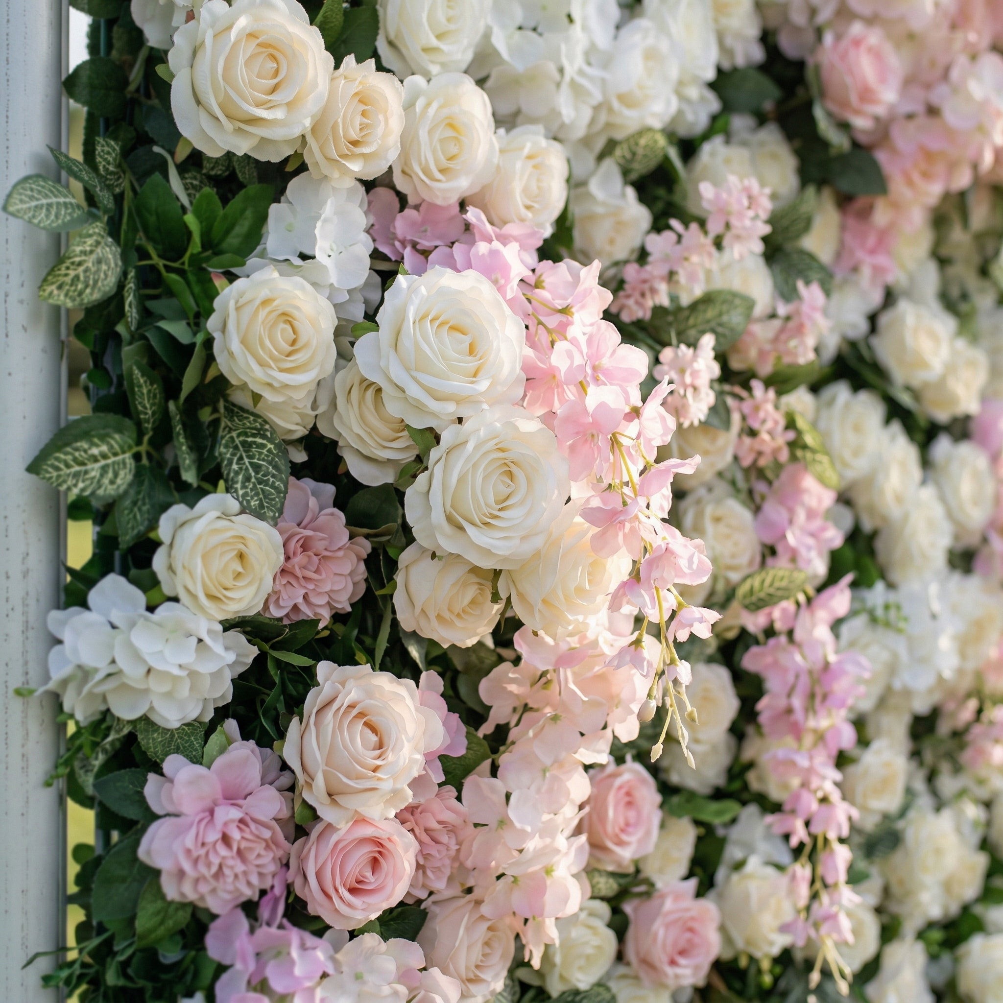 Belvenia 4D Fabric Artificial Zip Up Curtain Flower Wall For Wedding and Events Decoration