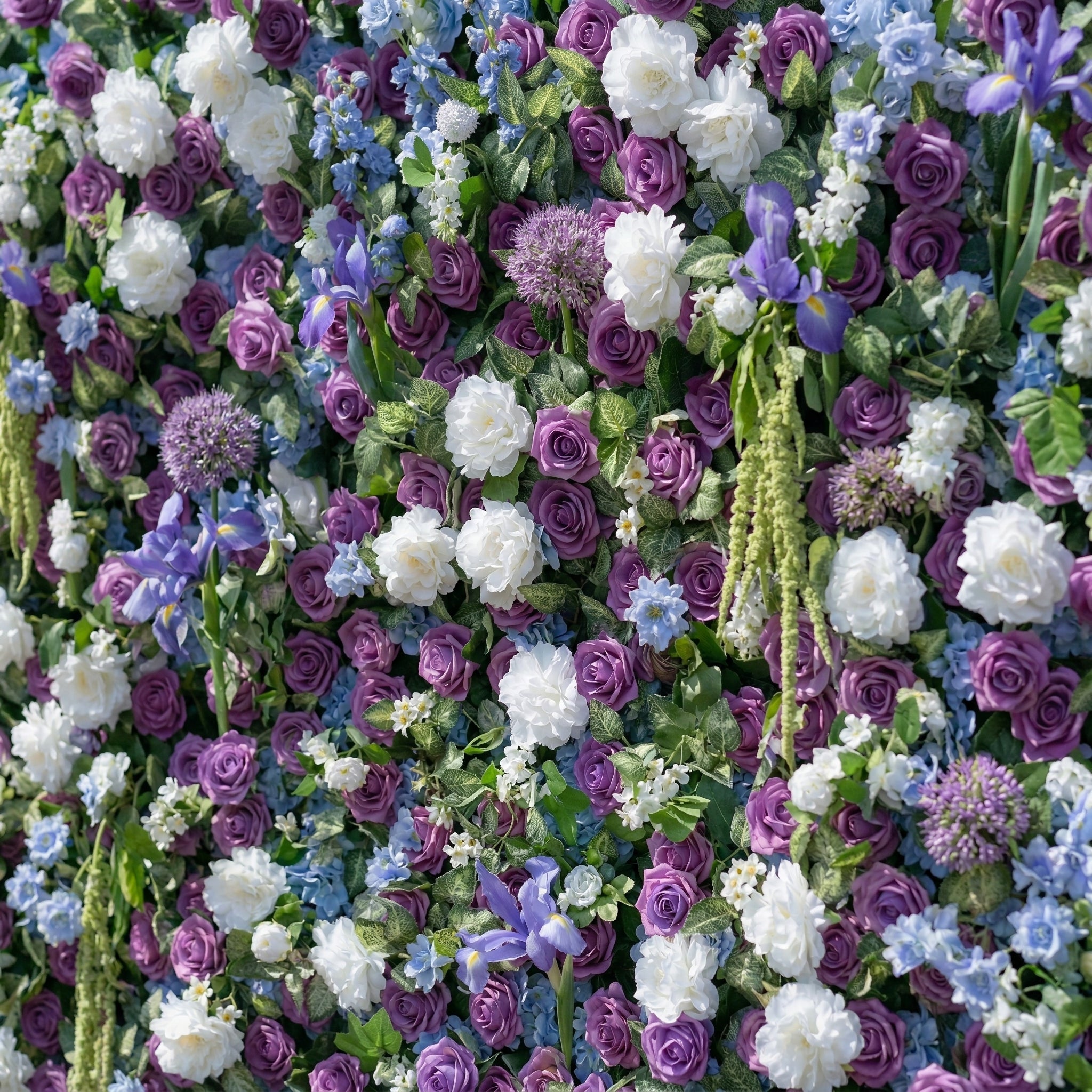 Camilia 4D Fabric Artificial Zip Up Curtain Purple Flower Wall For Wedding and Events Decoration
