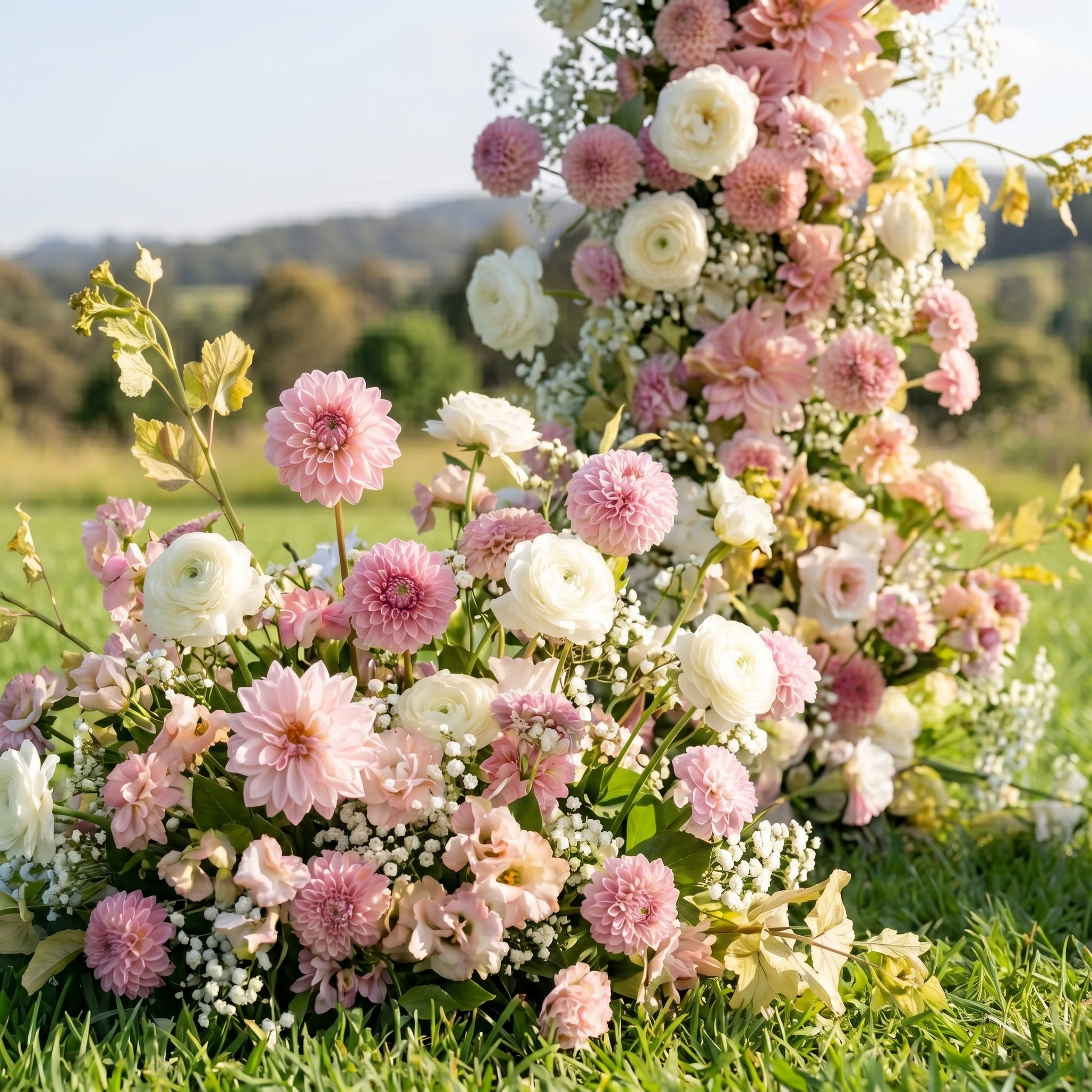 Cedar 3D Artificial Flower Pillar Wedding Backdrop Arch KT Board Decor Floral Arrangement