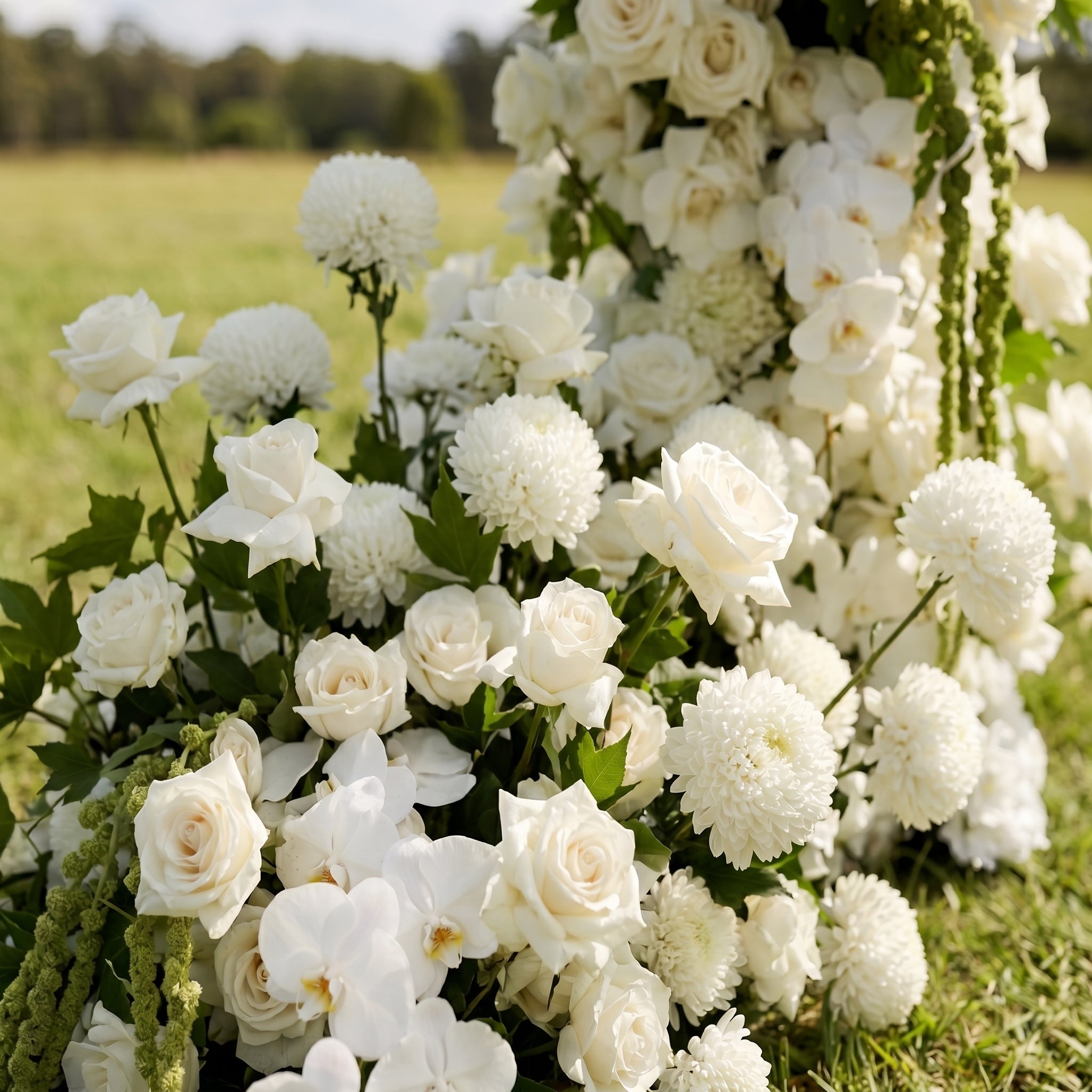 Coral 3D White Artificial Flower Pillar Wedding Backdrop Arch KT Board Decor Floral Arrangement