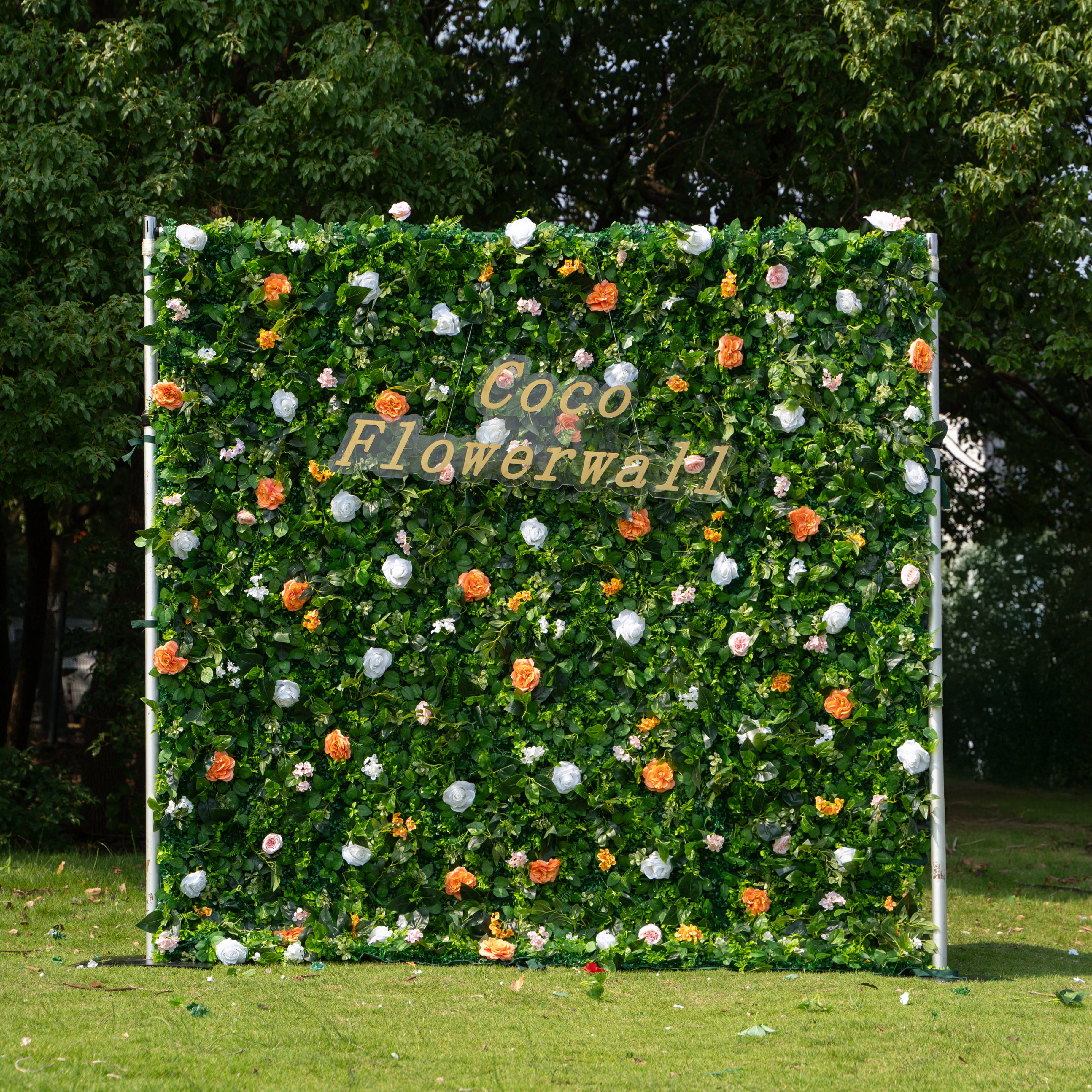 Bend 2D Artificial Zip Up Curtain Flower Wall For Wedding & Home & Events Decoration