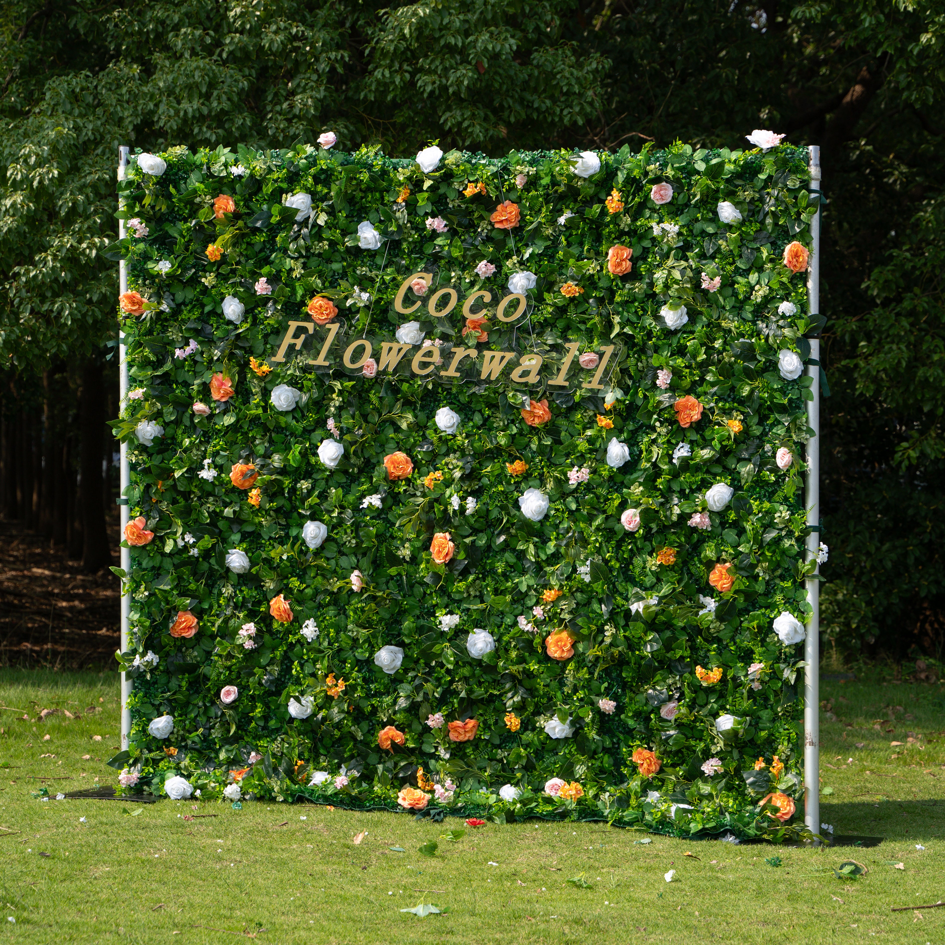 Bend 2D Artificial Zip Up Curtain Flower Wall For Wedding & Home & Events Decoration