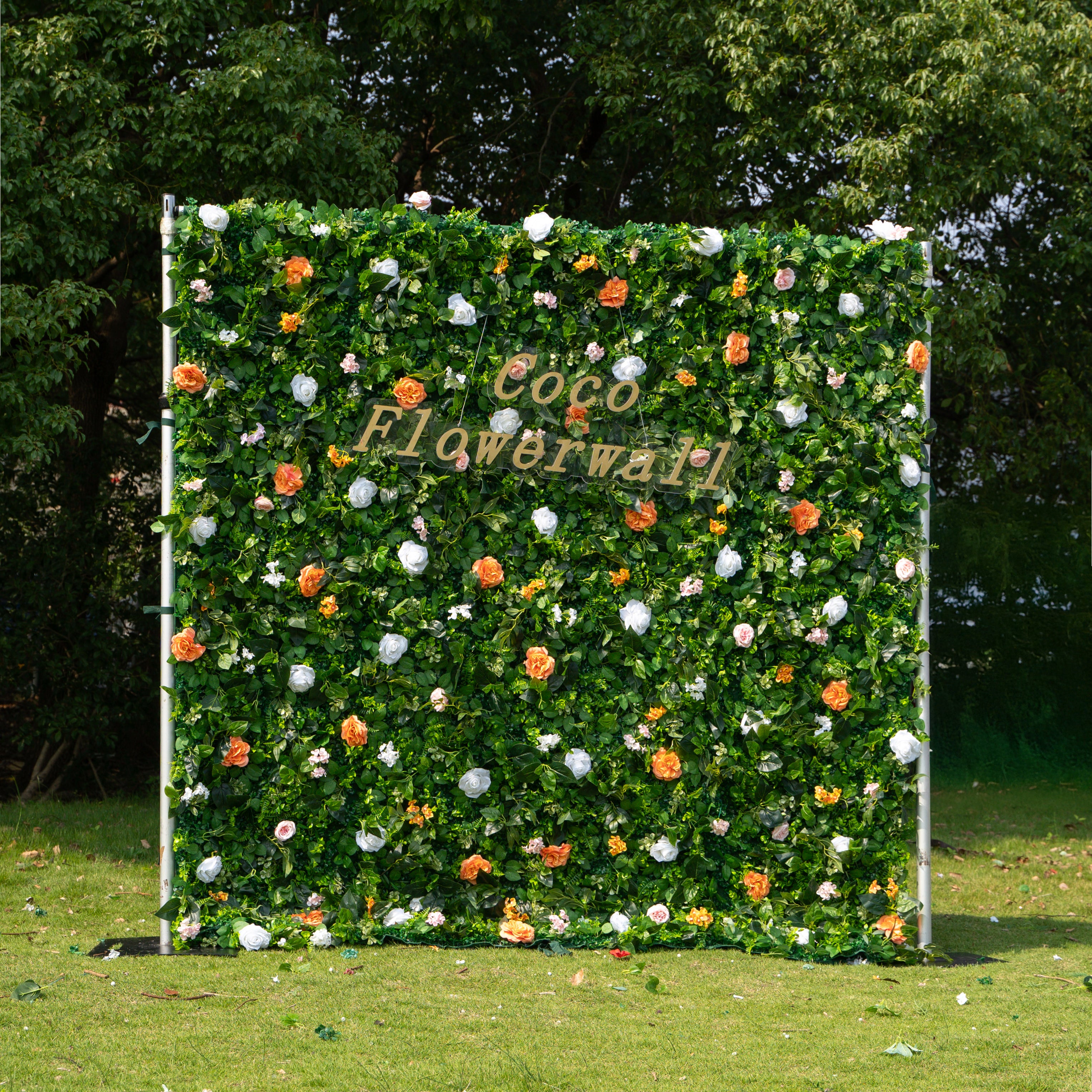 Bend 2D Artificial Zip Up Curtain Flower Wall For Wedding & Home & Events Decoration