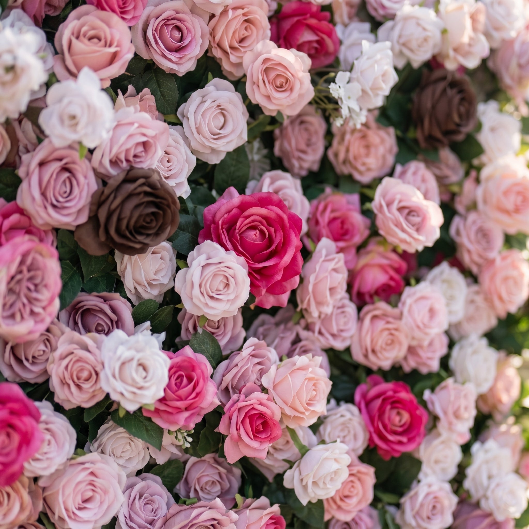 Fern 3D Pink Flower Wall Fabric Artificial Zip Up Curtain Flower Wall For Wedding and Events Decoration