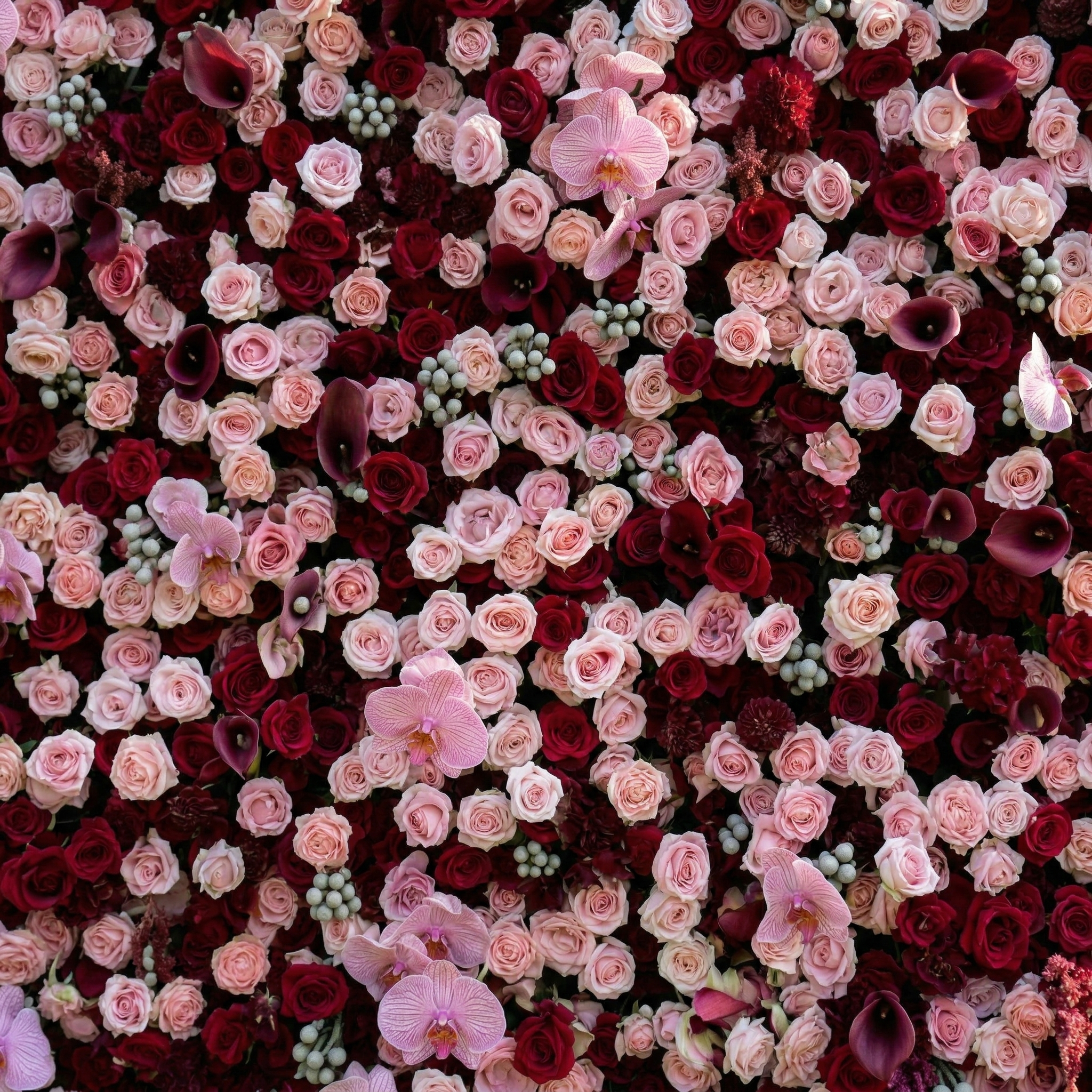 Finela 4D Pink & Red Rose Flower Wall Panel – Easy Install Faux Floral Backdrop for Birthday, Graduation & Event Decor