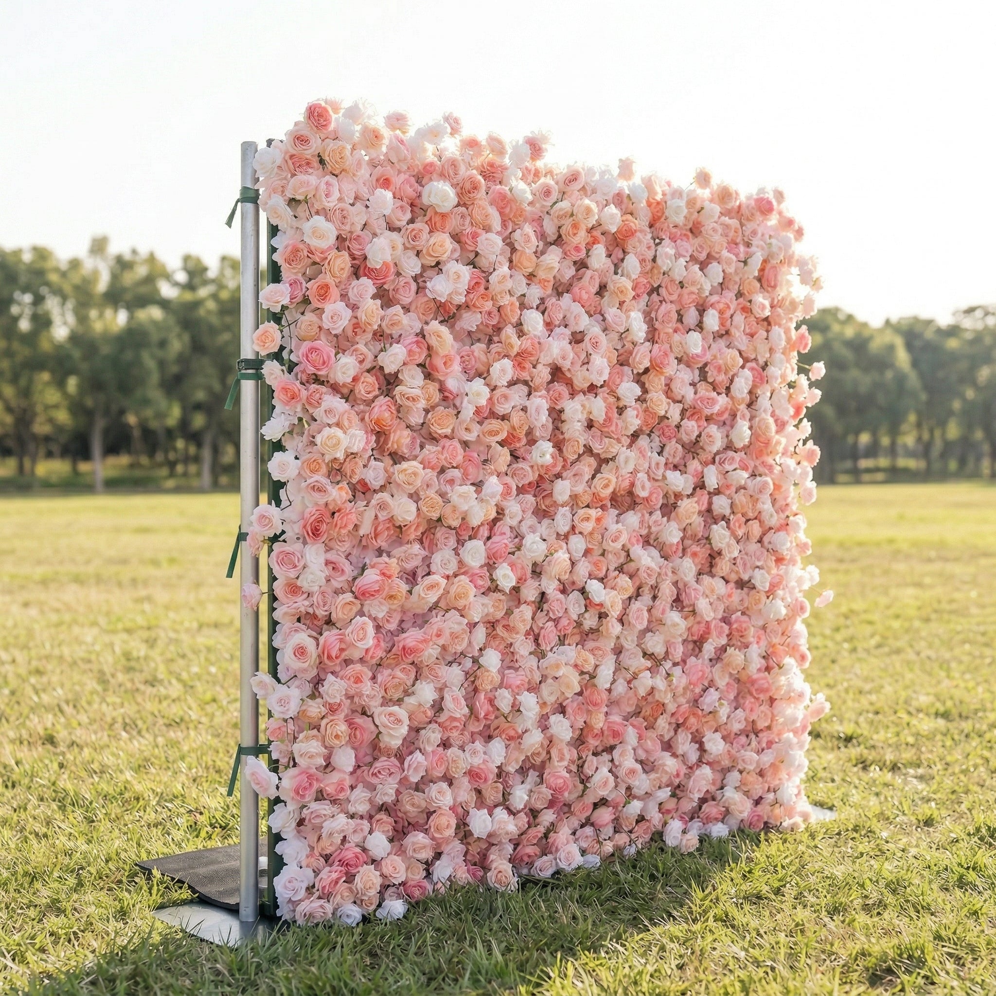 Freyenelle 4D Fabric Artificial Zip Up Curtain Flower Wall For Wedding and Events Decoration