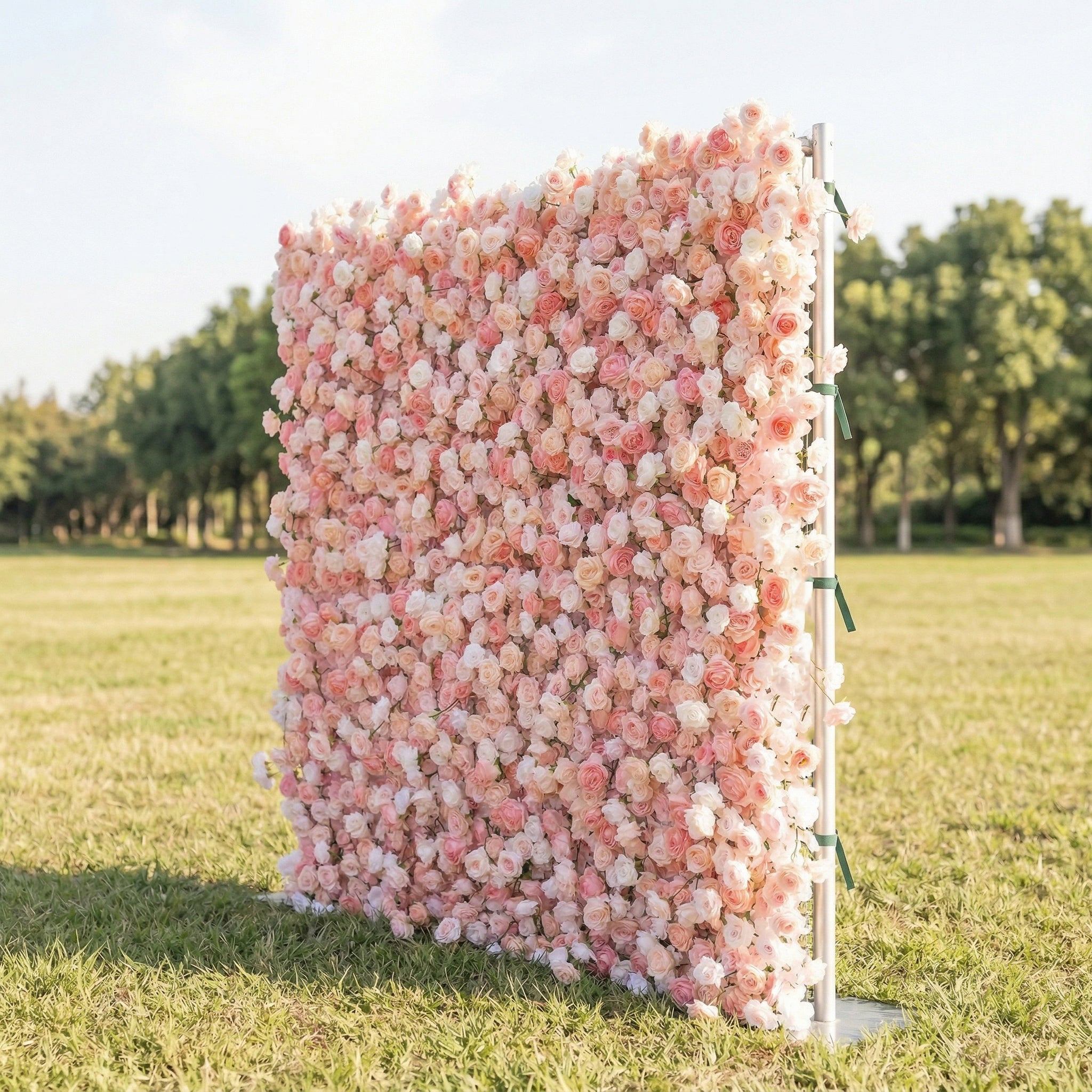 Freyenelle 4D Fabric Artificial Zip Up Curtain Flower Wall For Wedding and Events Decoration