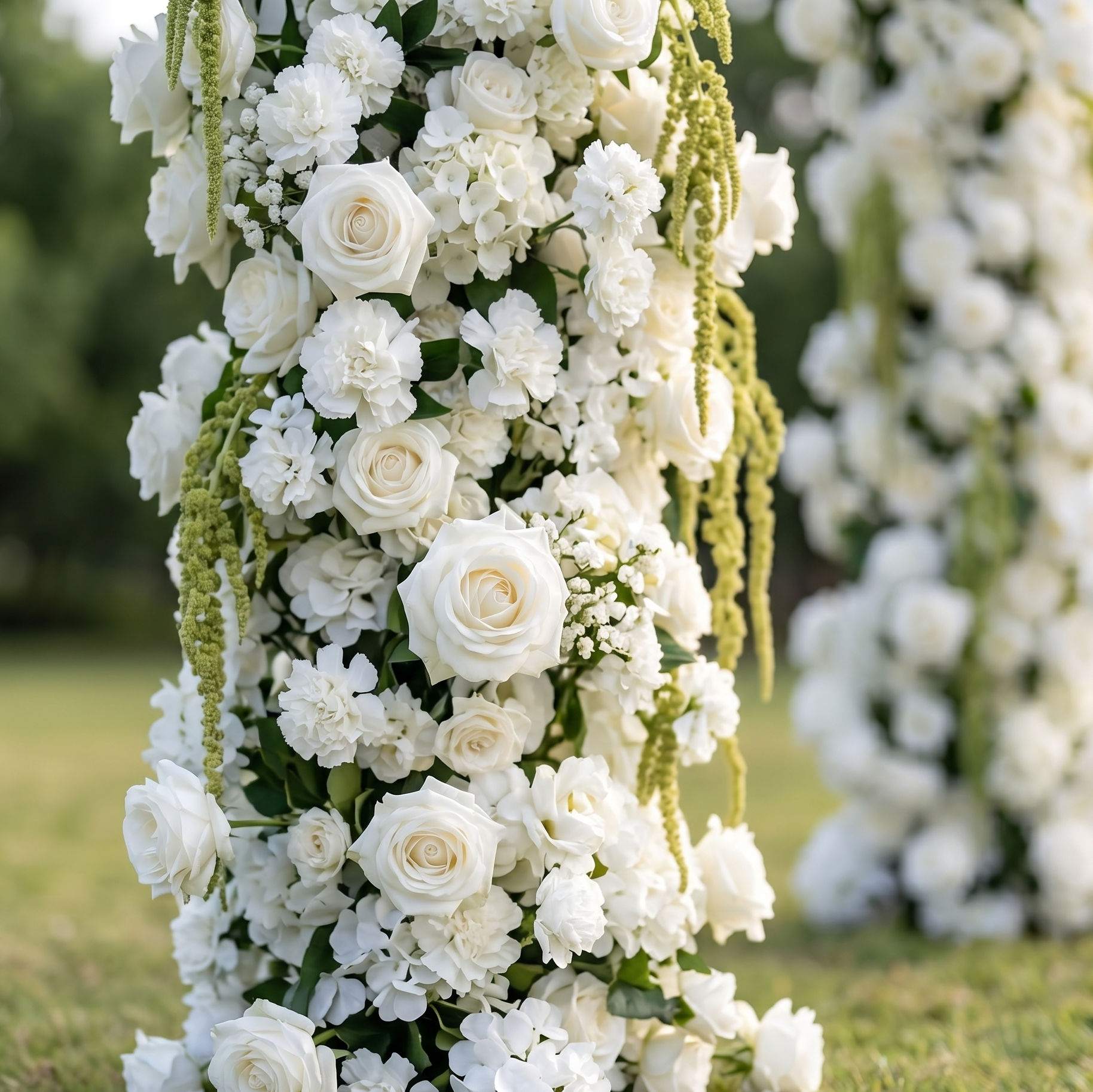 Helena White and Green flower arch Wedding Party Event Background Floral Arch Decoration