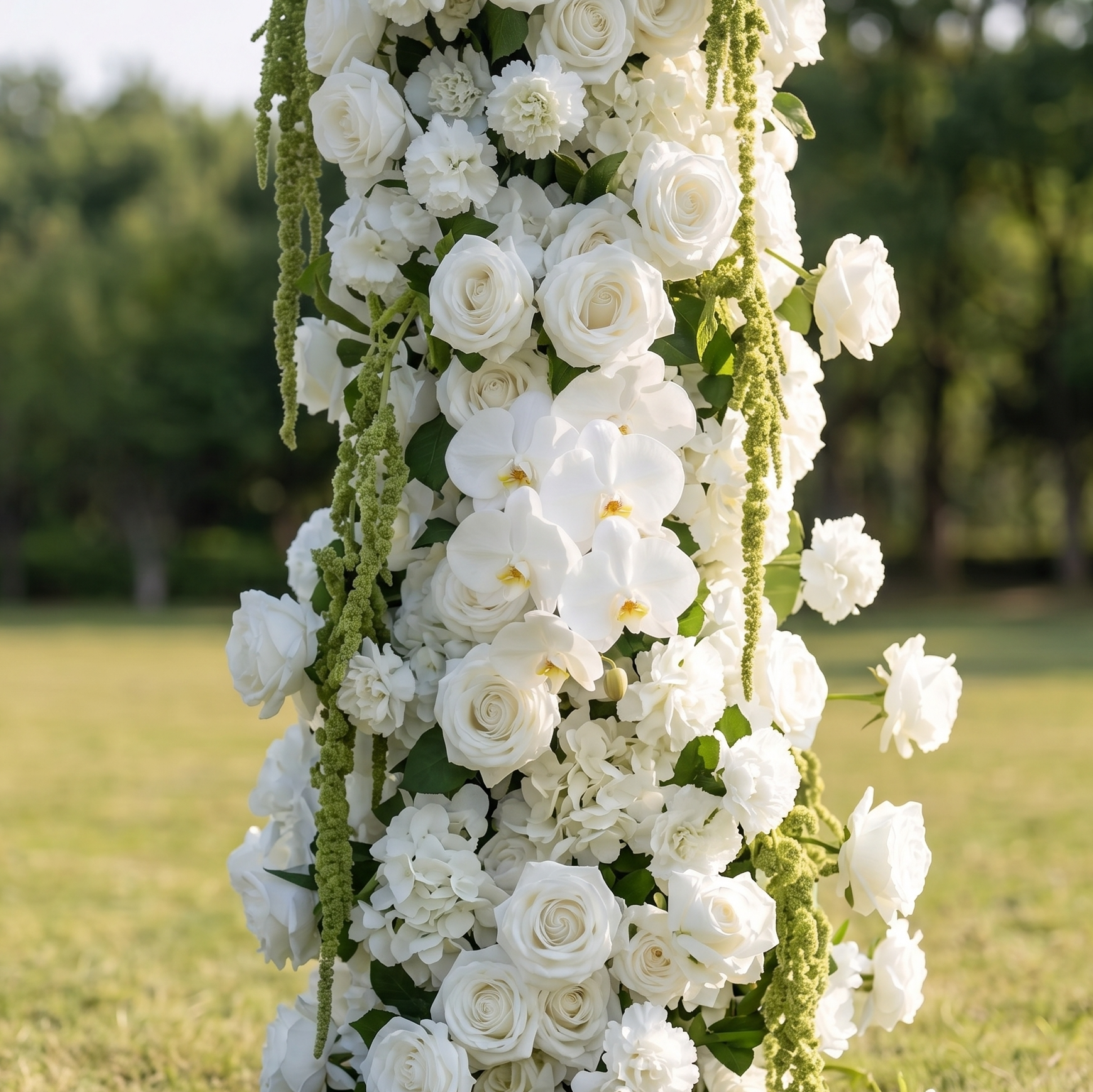 Helena White and Green flower arch Wedding Party Event Background Floral Arch Decoration