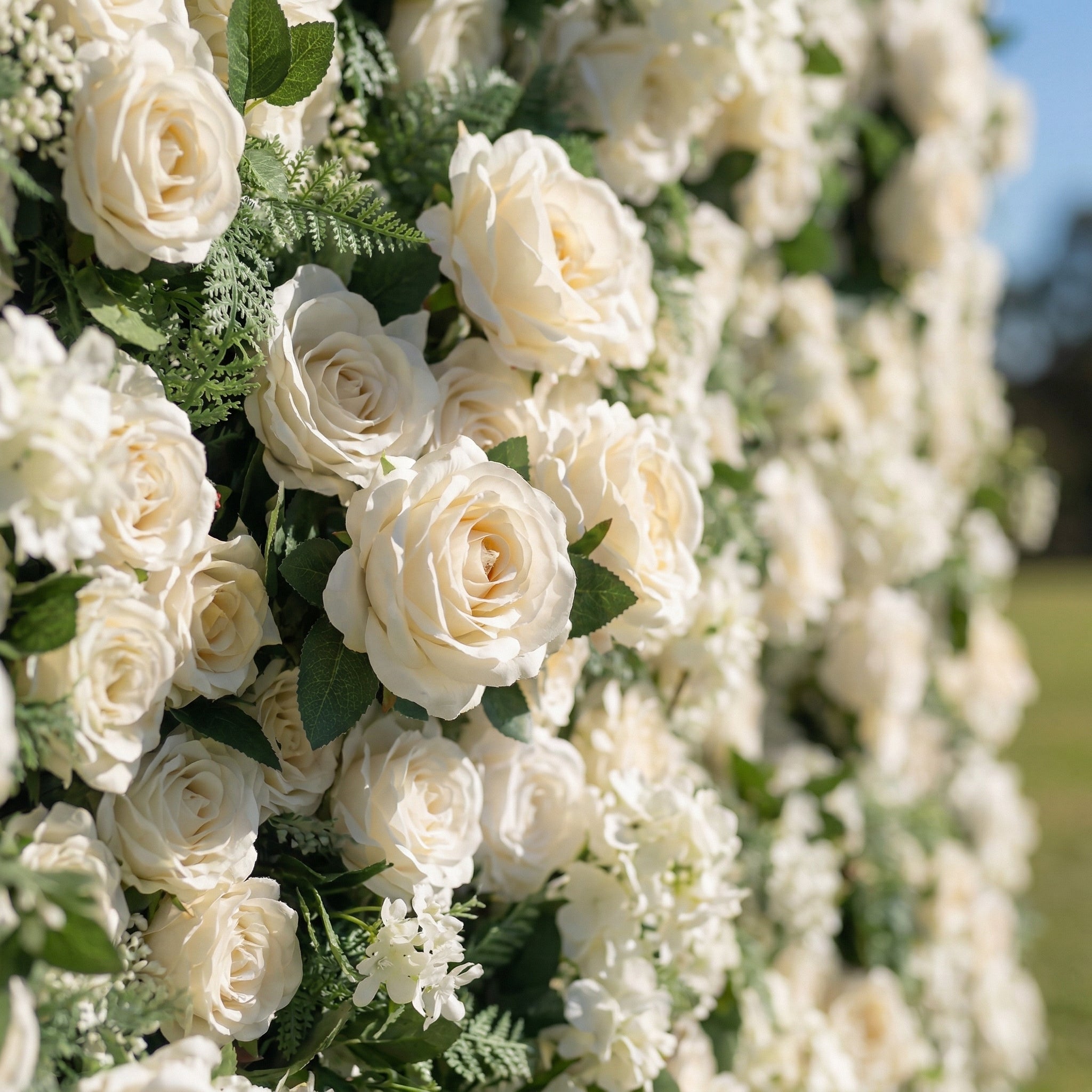 Irisia 3D Garden White Rose Flower Wall for Parties Weddings & Events