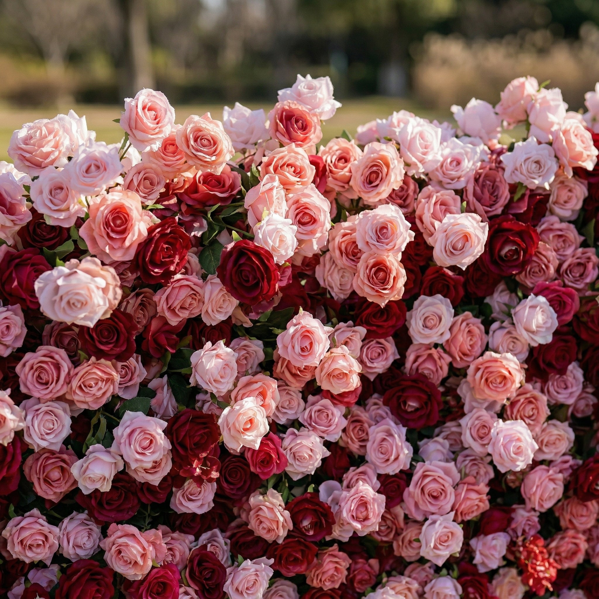 Isolenia 4D Fabric Artificial Zip Up Curtain Flower Wall For Wedding and Events Decoration