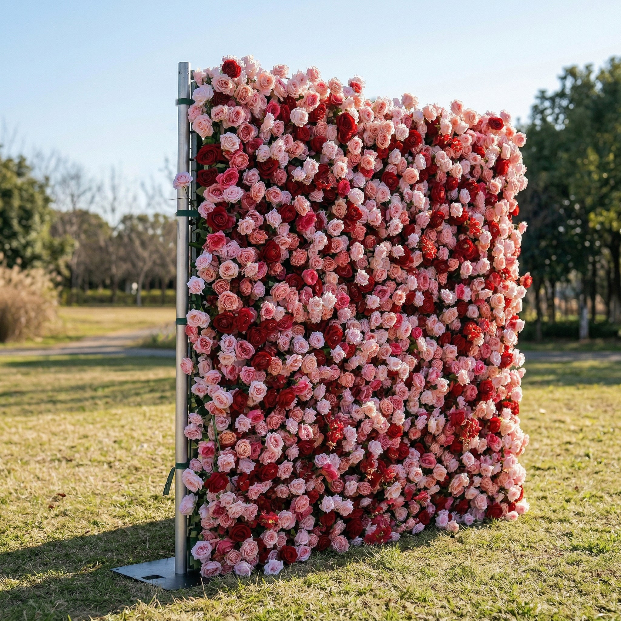 Isolenia 4D Fabric Artificial Zip Up Curtain Flower Wall For Wedding and Events Decoration