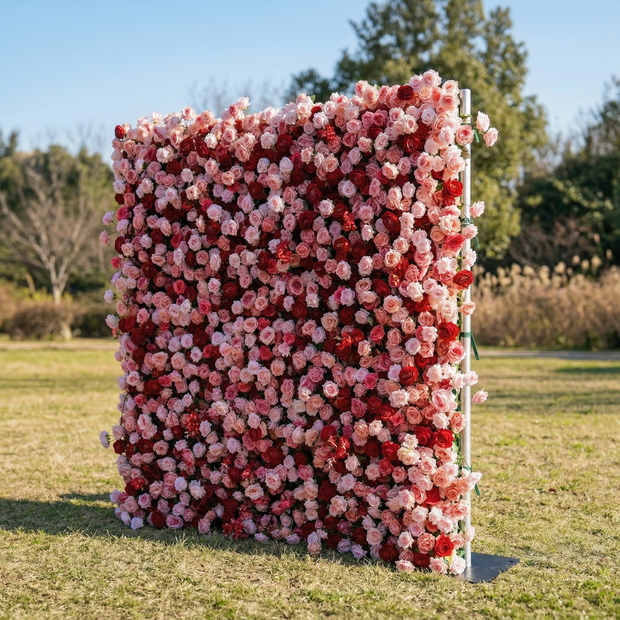 Isolenia 4D Fabric Artificial Zip Up Curtain Flower Wall For Wedding and Events Decoration