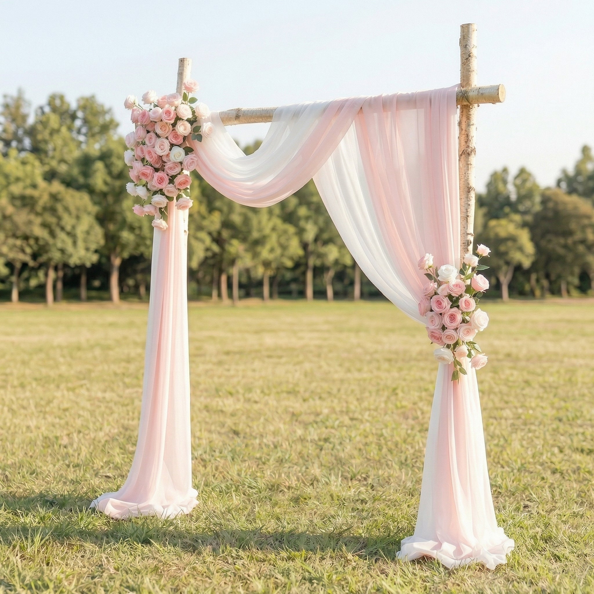 Jessamine Romantic Pink Rose and Draping Arch—Specially Designed for Wedding Receptions