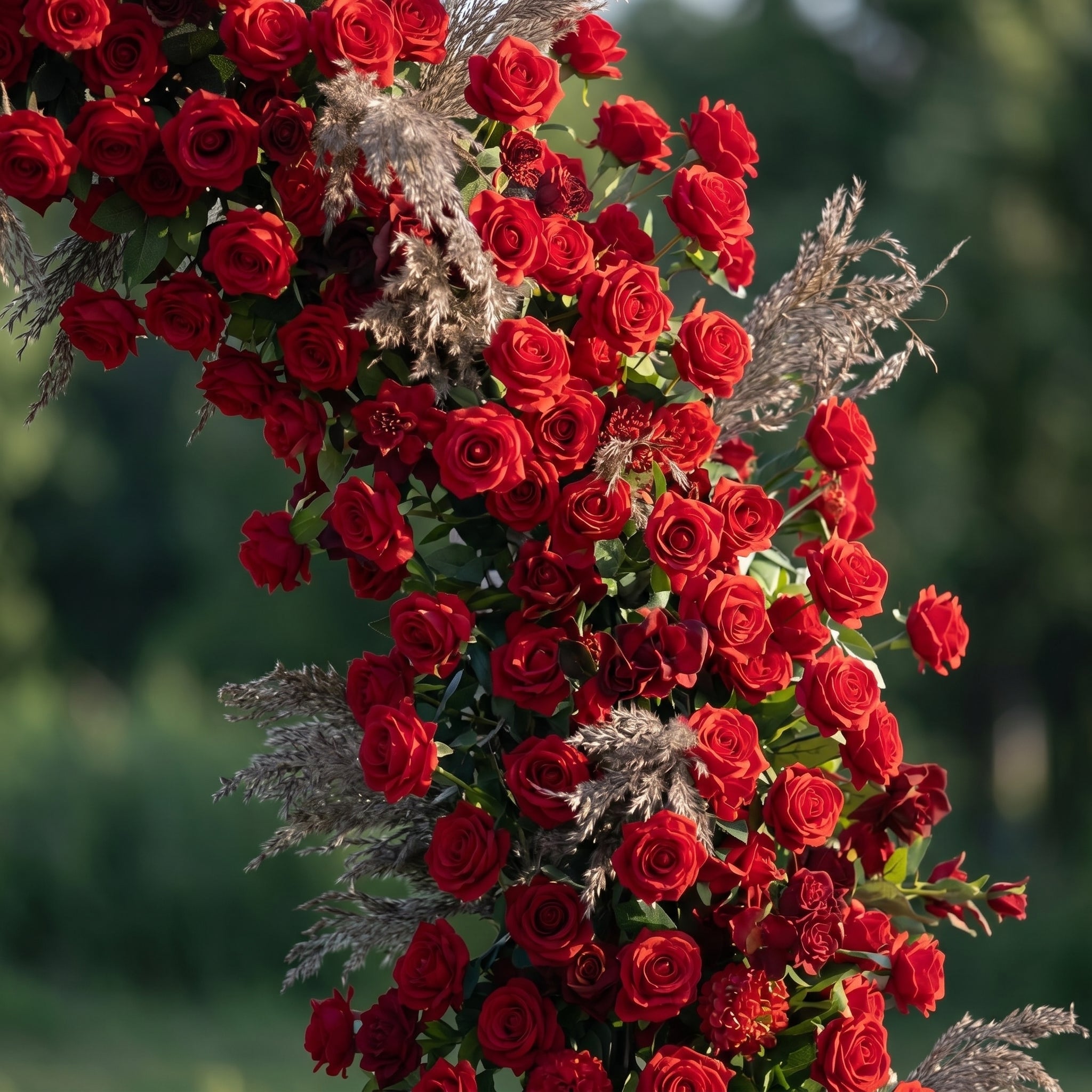 Mabel Red flower arch Wedding Party Event Background Floral Arch Decoration