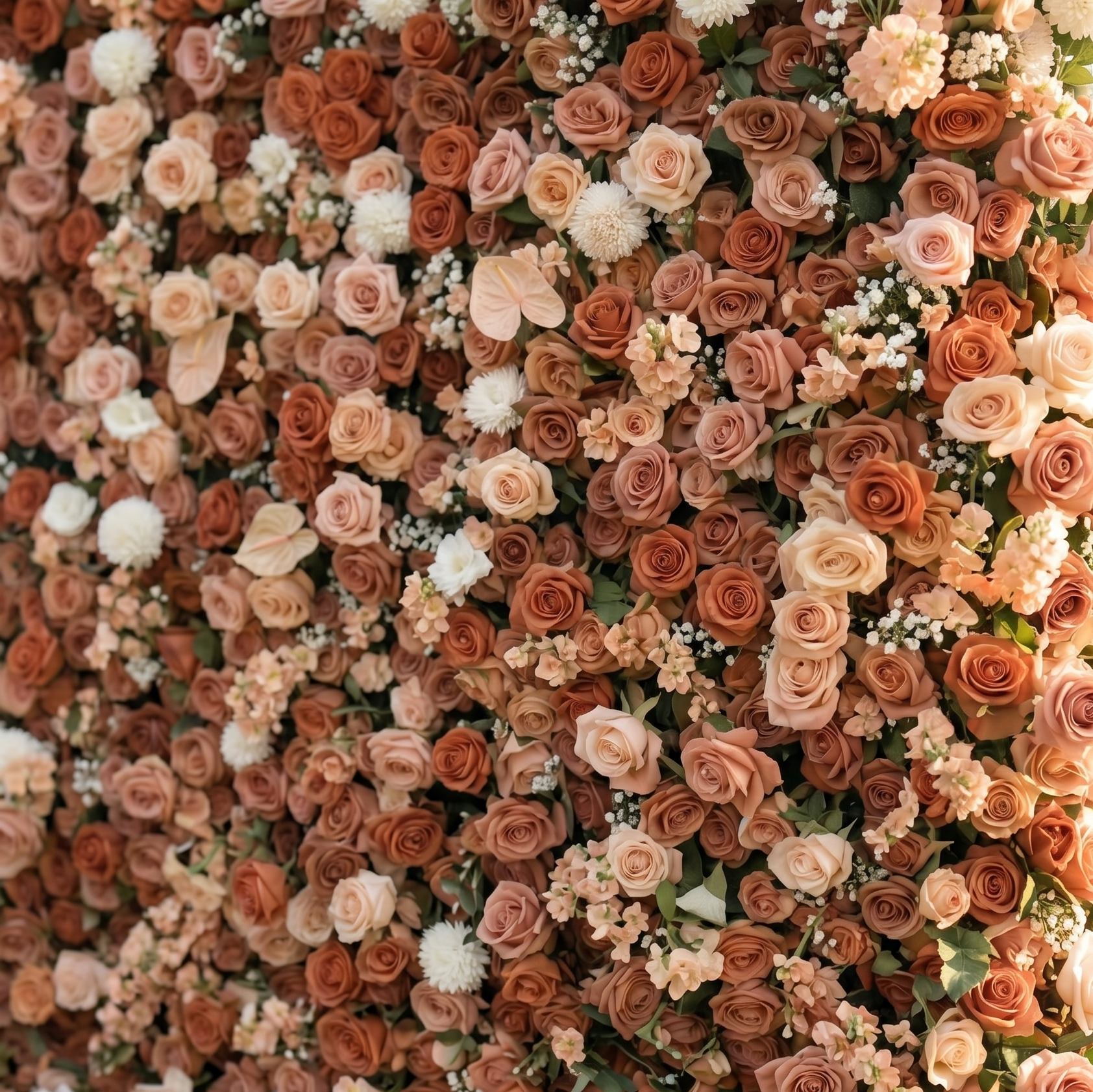 Mila 3D Rose Flower Wall Fabric Artificial Zip Up Curtain Flower Wall For Wedding and Events Decoration