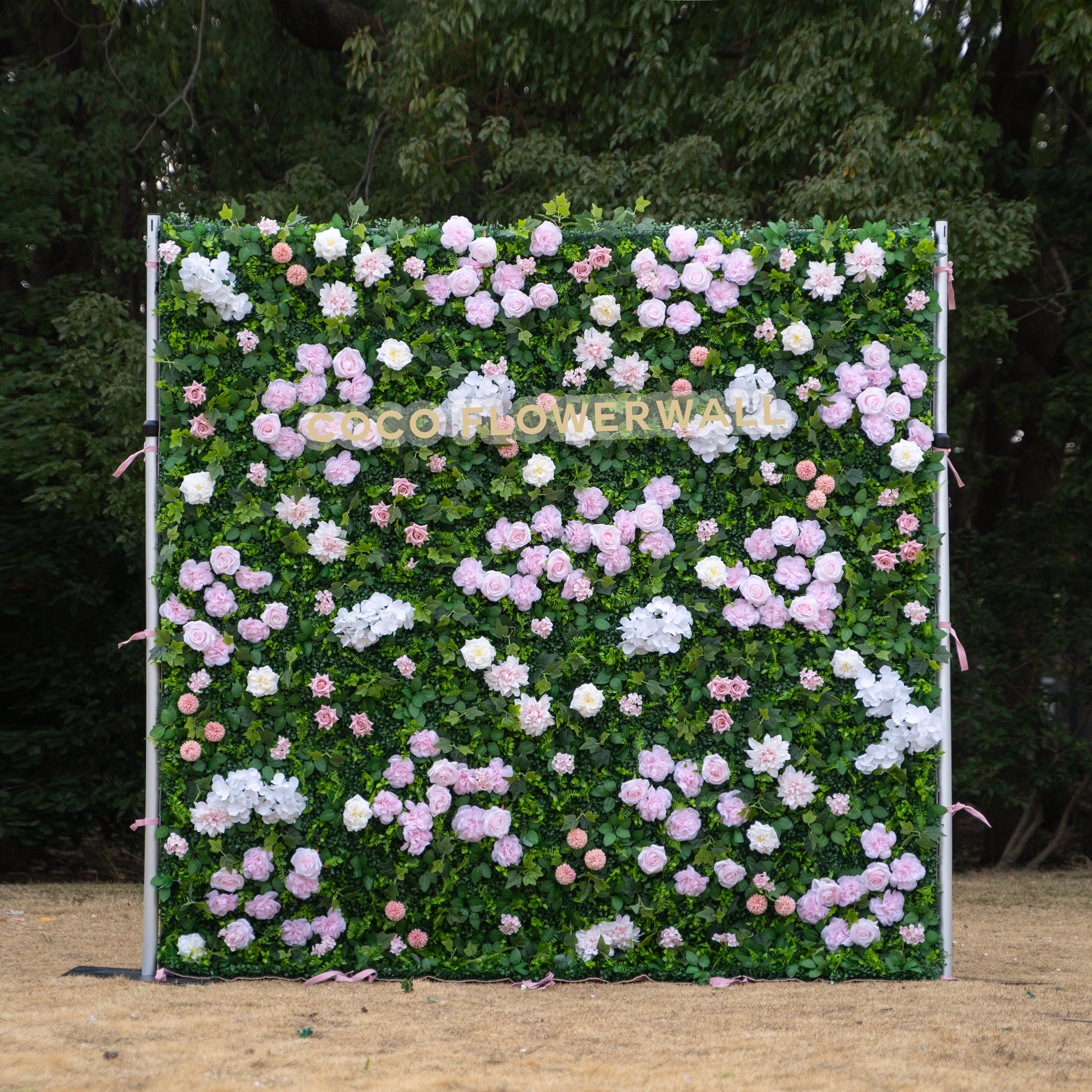 Oxford 2D Artificial Zip Up Curtain Flower Wall For Wedding & Home & Events Decoration