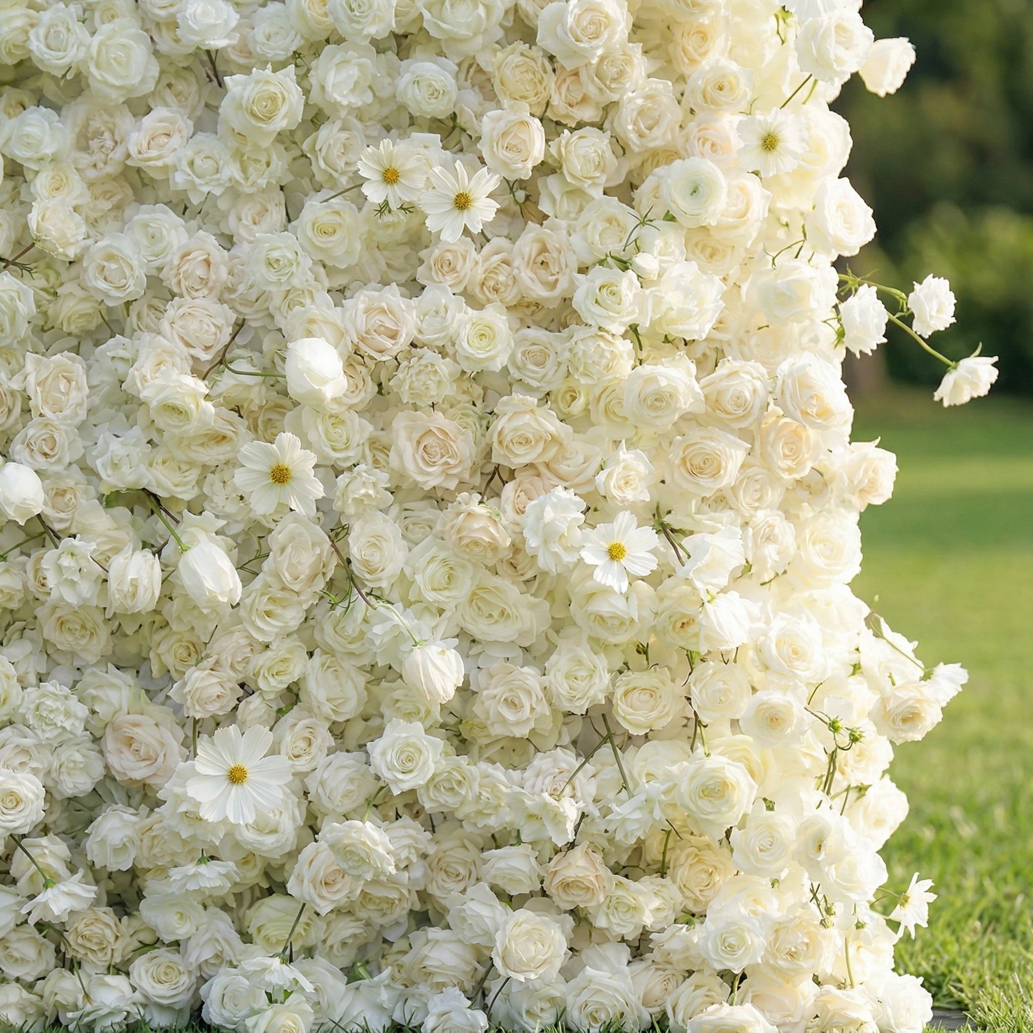 Rheania 4D Flower Wall Fabric Artificial Zip Up Curtain Flower Wall For Wedding and Events Decoration
