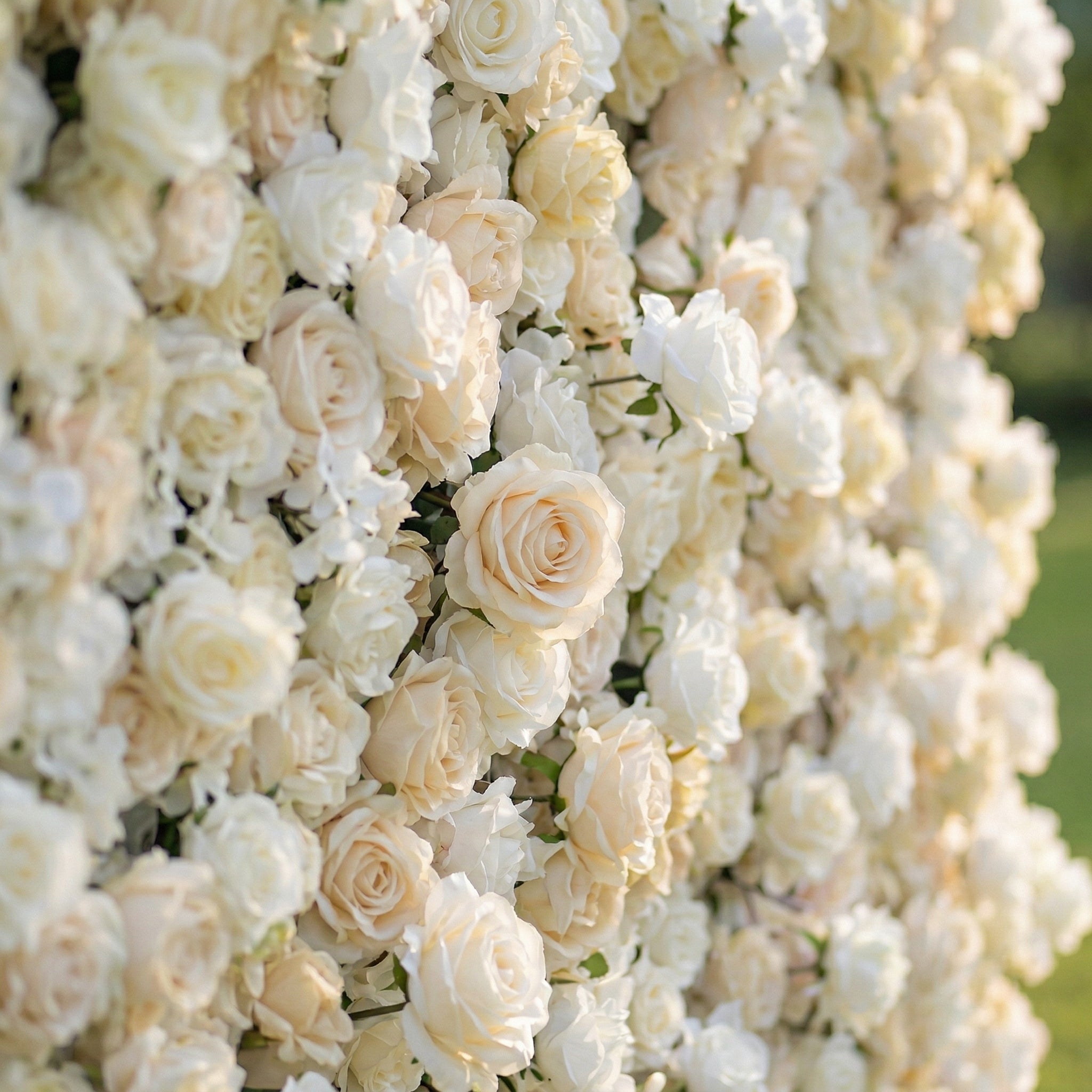 Roslenia 4D Flower Wall Fabric Artificial Zip Up Curtain Flower Wall For Wedding and Events Decoration