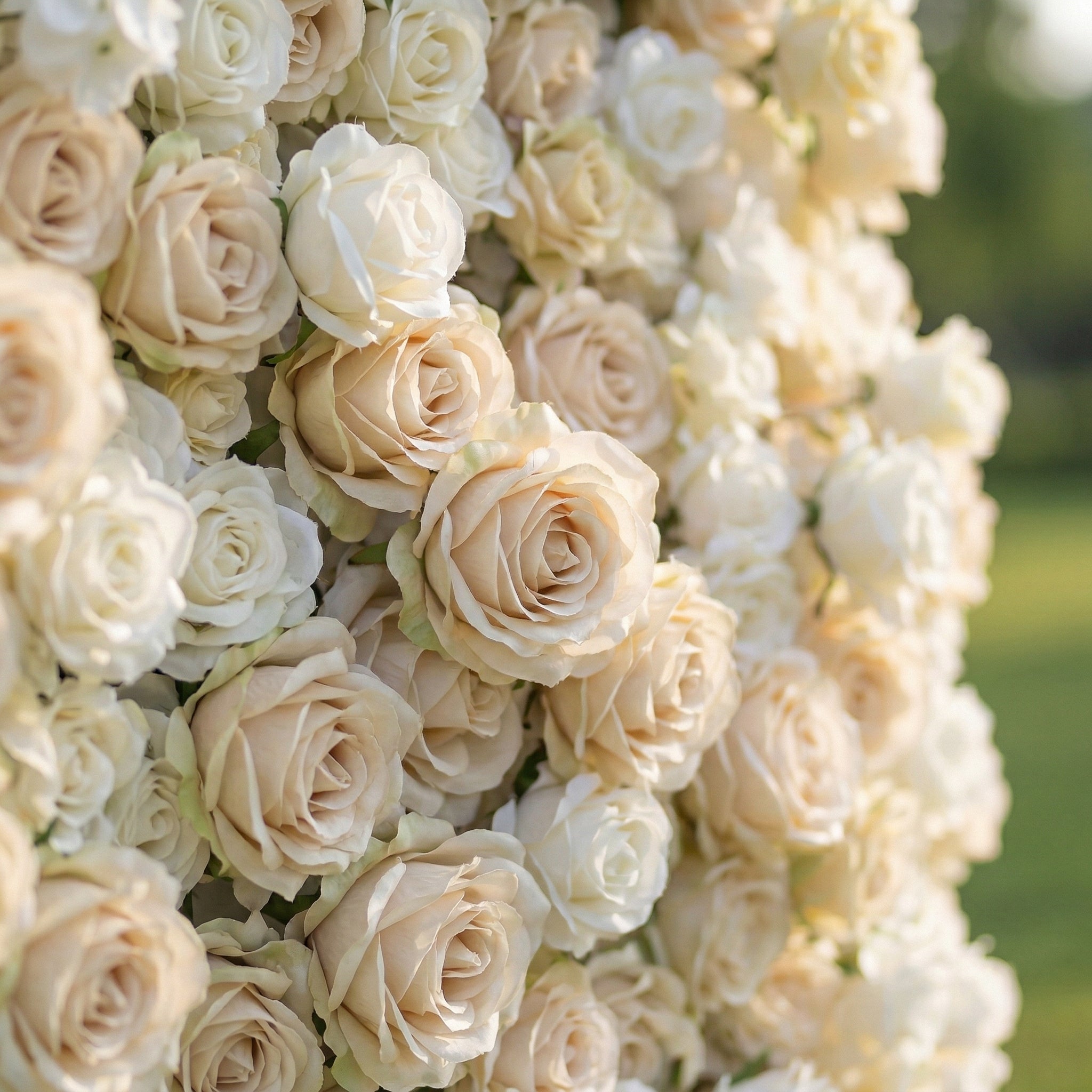 Roslenia 4D Flower Wall Fabric Artificial Zip Up Curtain Flower Wall For Wedding and Events Decoration