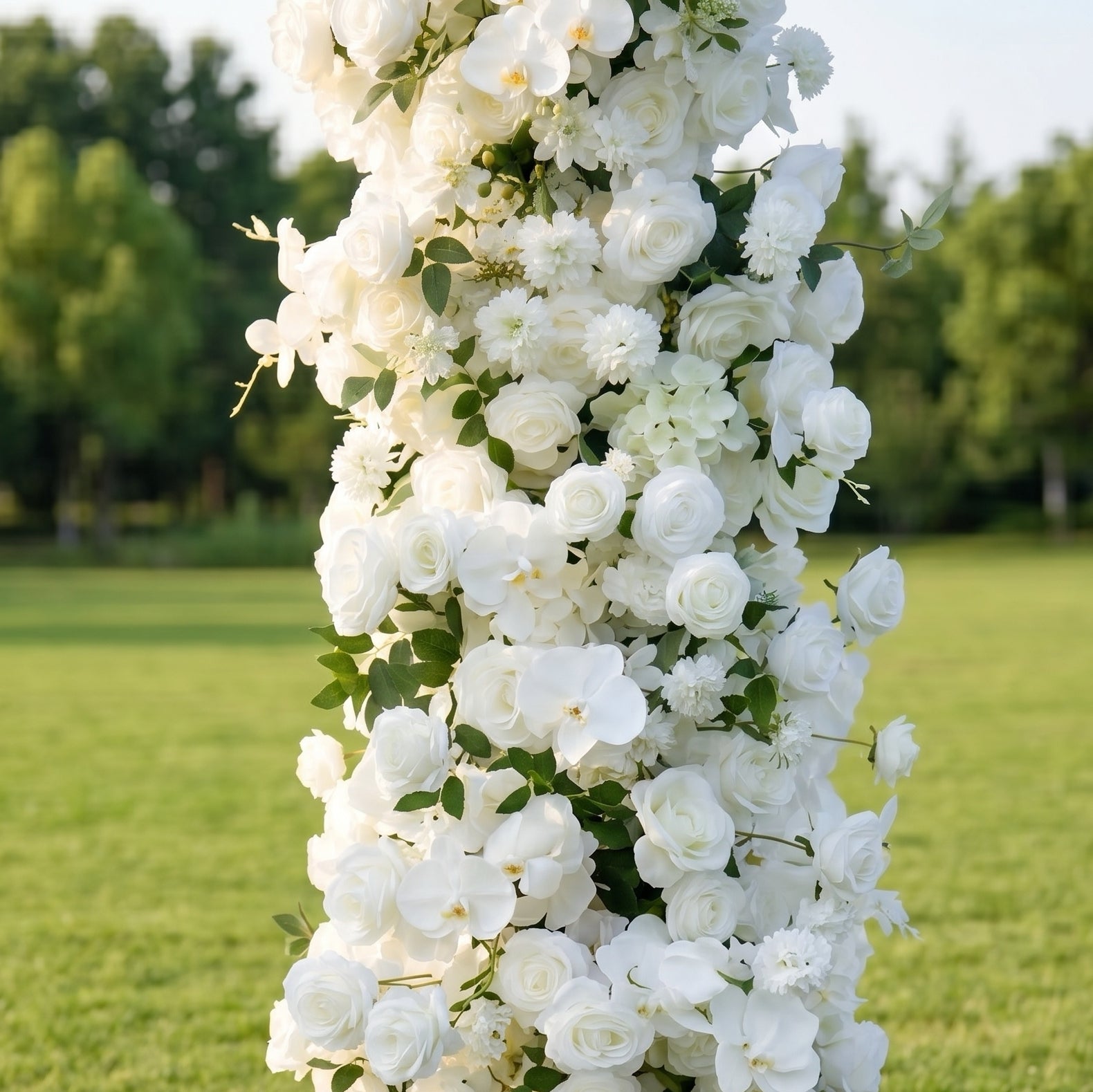 Seraphina White Luxury Horn Shaped Flower Arch with Frame for Wedding Party Event Backdrop Decoration