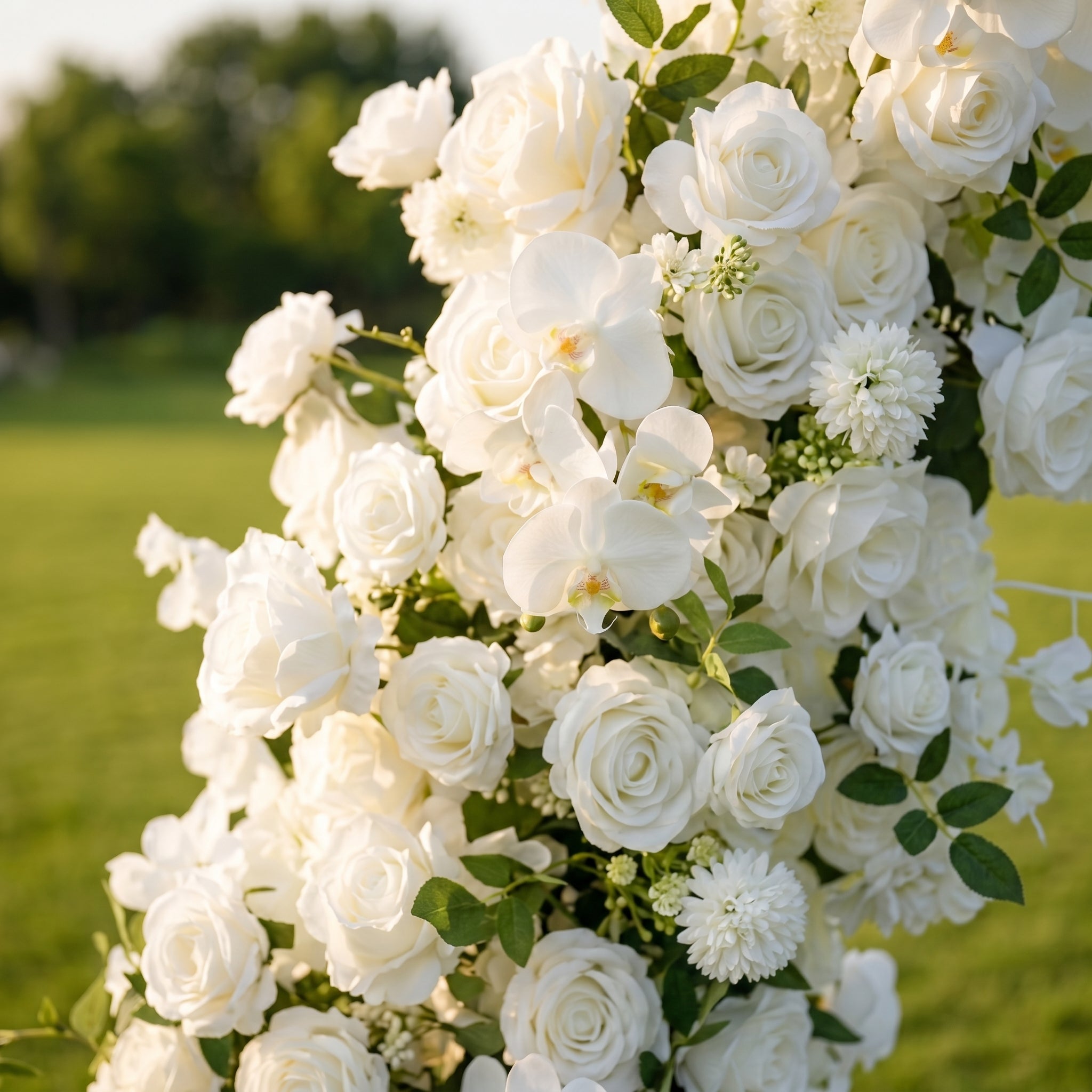 Seraphina White Luxury Horn Shaped Flower Arch with Frame for Wedding Party Event Backdrop Decoration