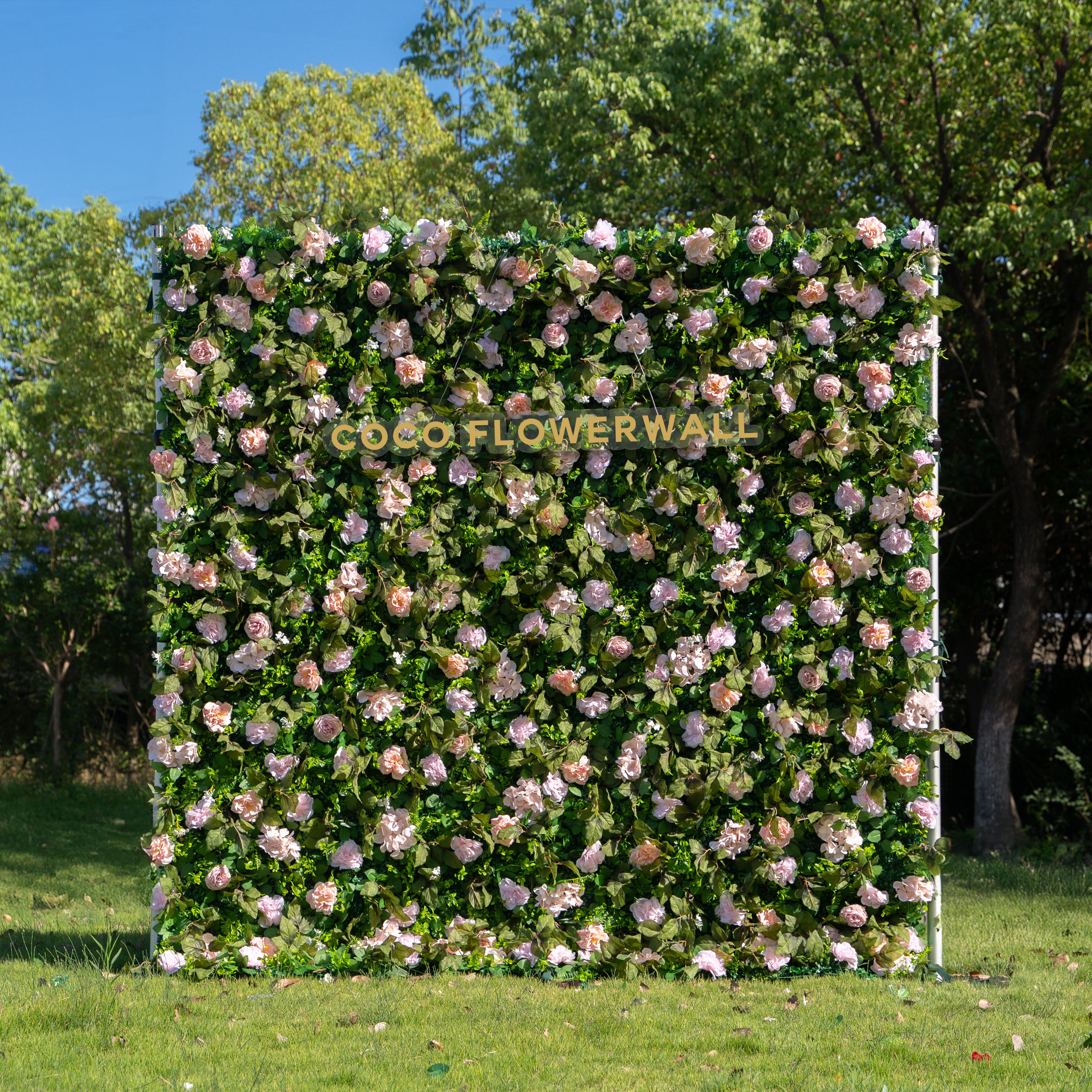 Aspen 2D Artificial Zip Up Curtain Flower Wall For Wedding & Home & Events Decoration