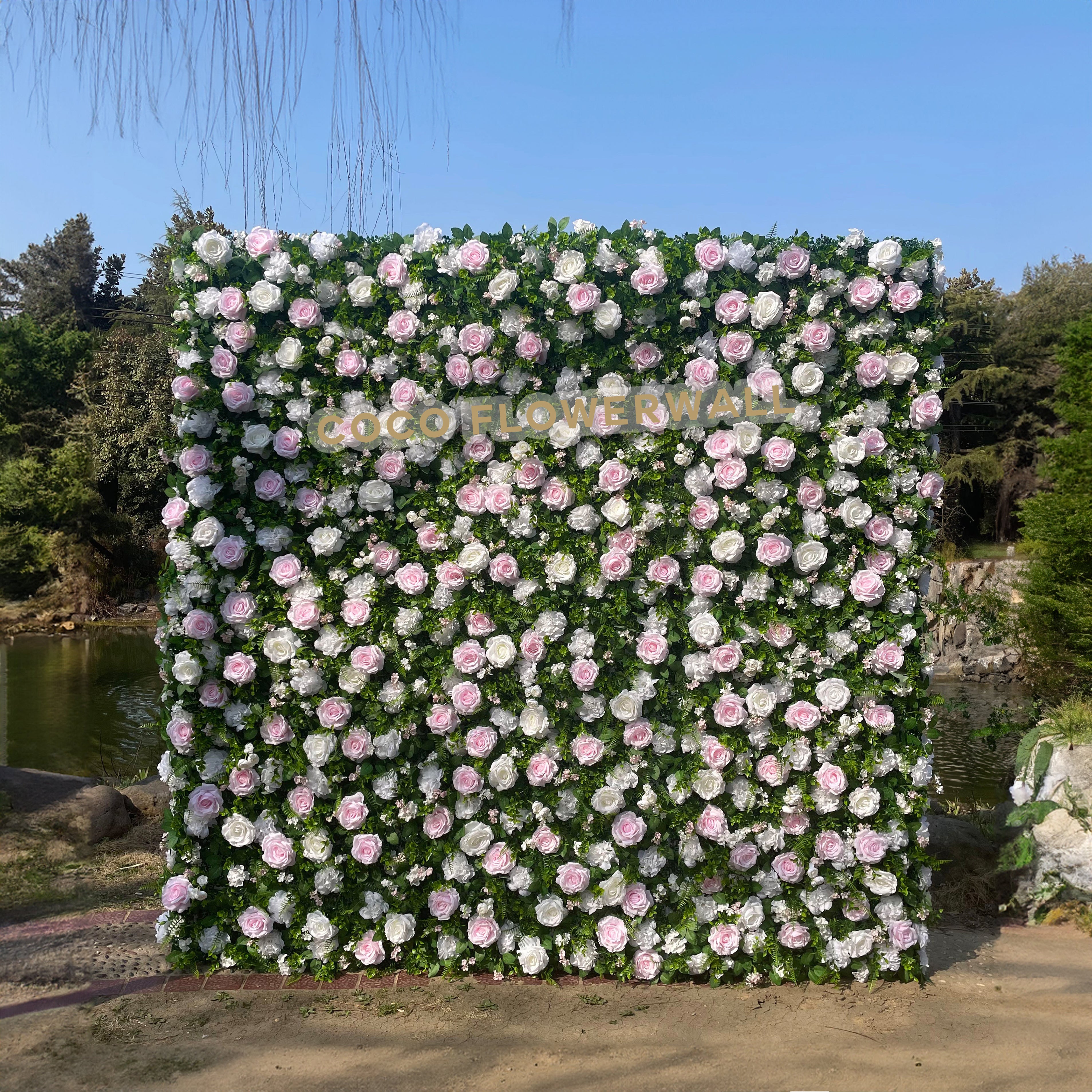 Phoenix 3D Fabric Artificial Zip Up Curtain Flower Wall For Wedding and Events Decoration