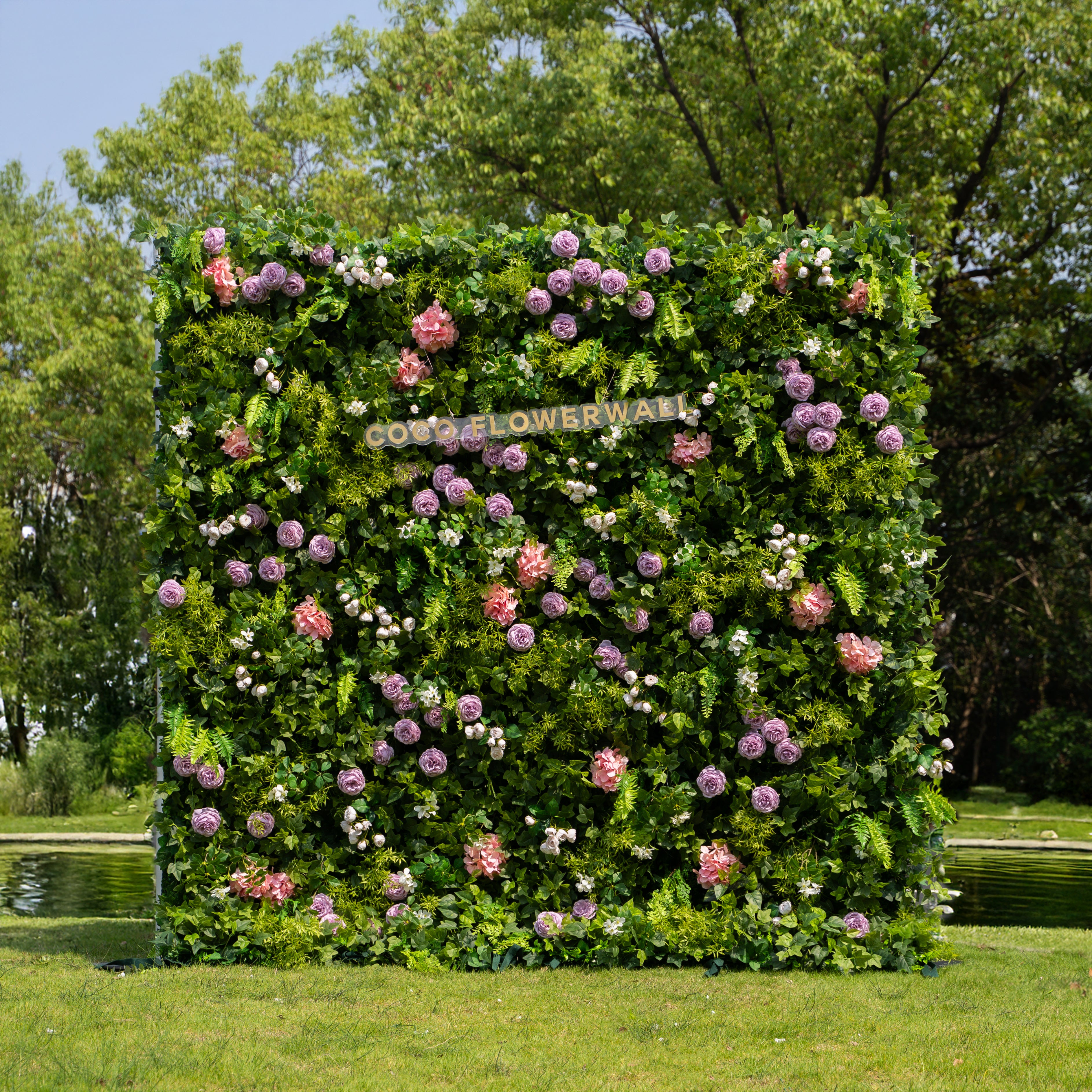 SanAntonio 5D Luxury Fabric Artificial Zip Up Curtain Flower Wall For Event