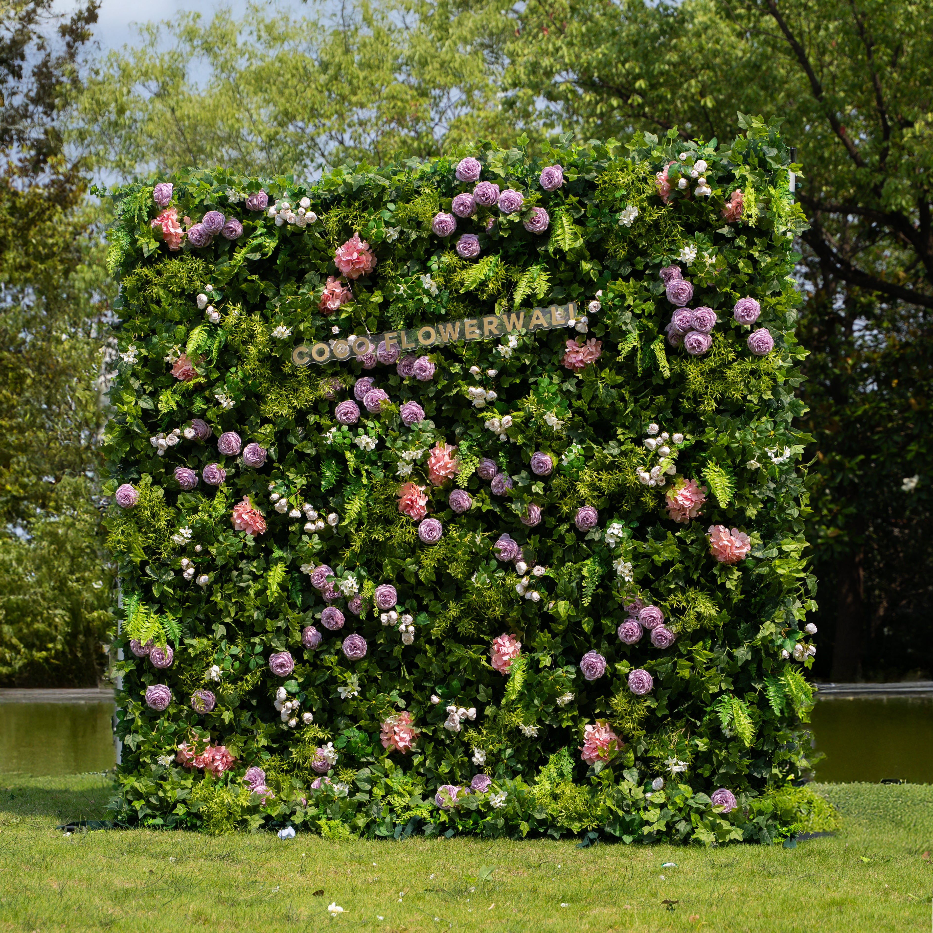 SanAntonio 5D Luxury Fabric Artificial Zip Up Curtain Flower Wall For Event