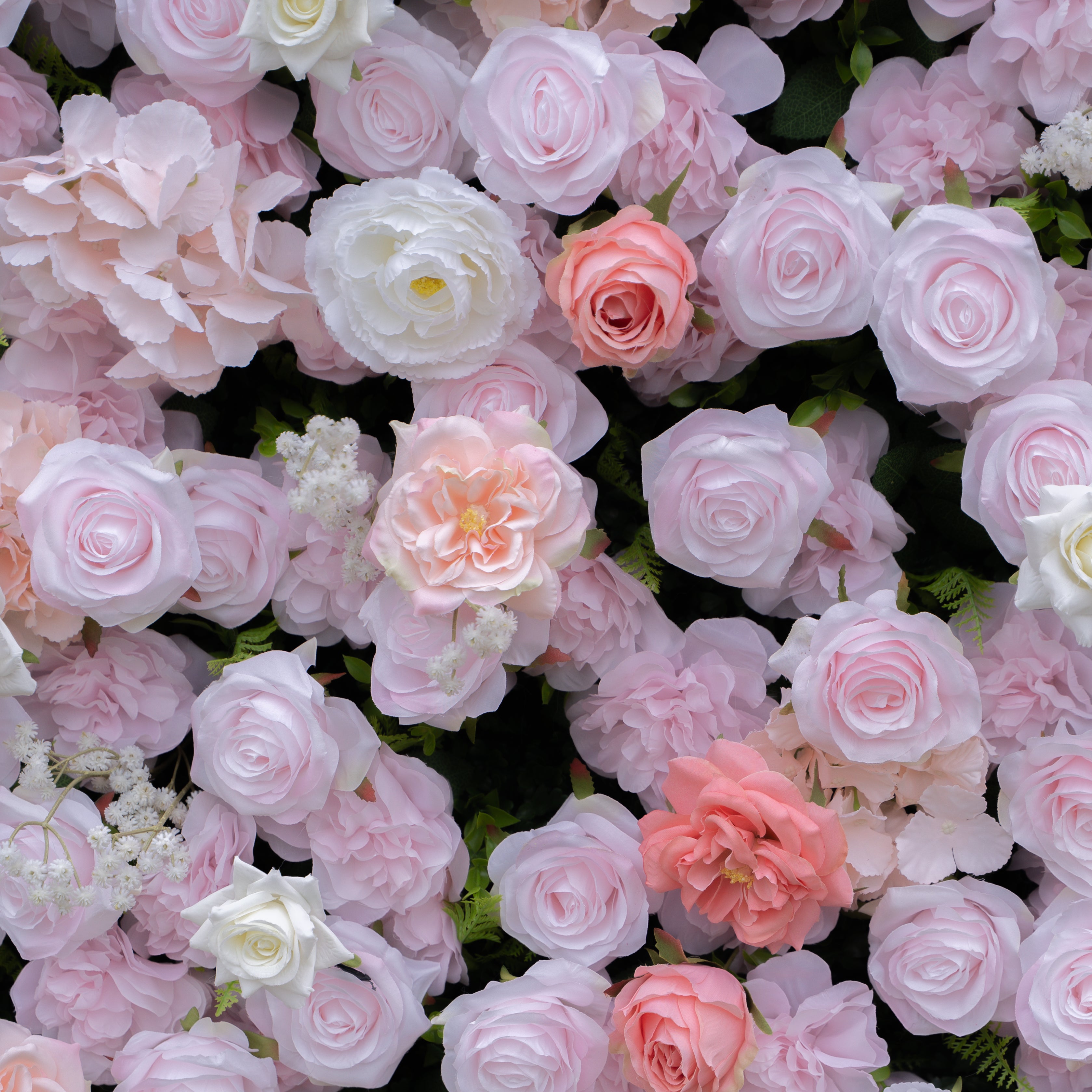 Burlington Pink & Deep Pink Garden Rose Flower Wall Panel – Easy Install Faux Floral Backdrop for Birthday, Graduation & Event Decor