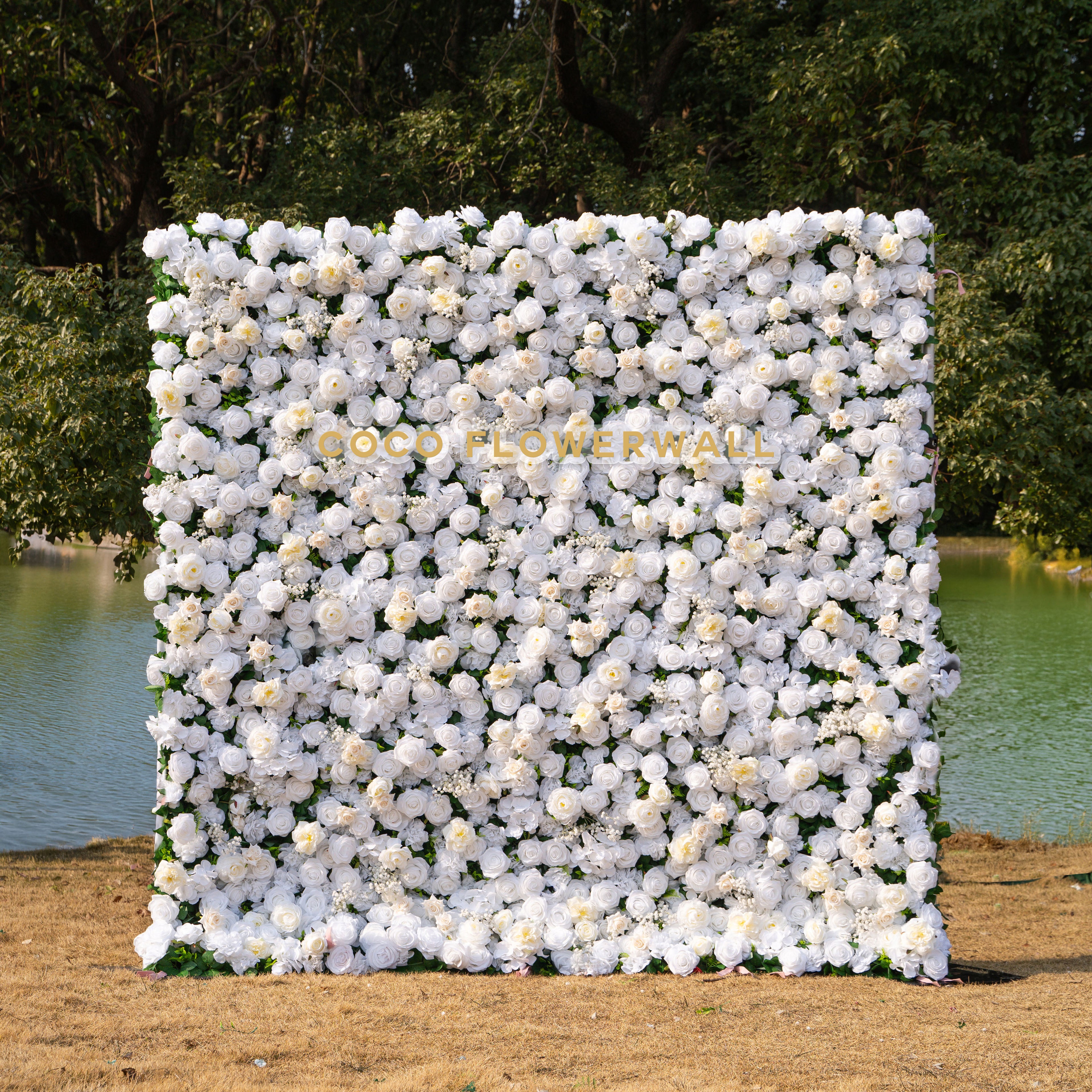 Coco 3D Fabric Artificial Zip Up Curtain Flower Wall For Wedding and Events Decoration