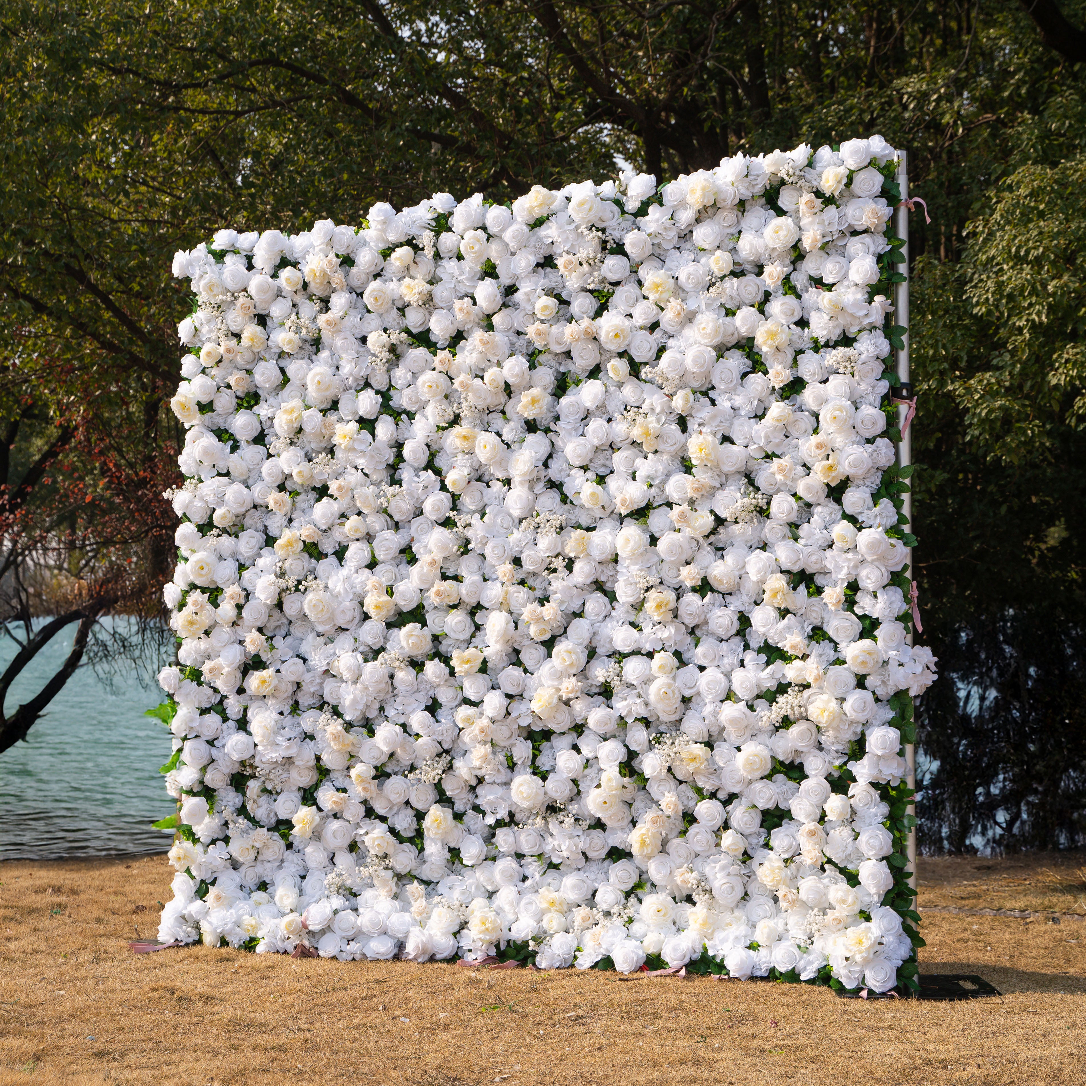 Coco 3D Fabric Artificial Zip Up Curtain Flower Wall For Wedding and Events Decoration