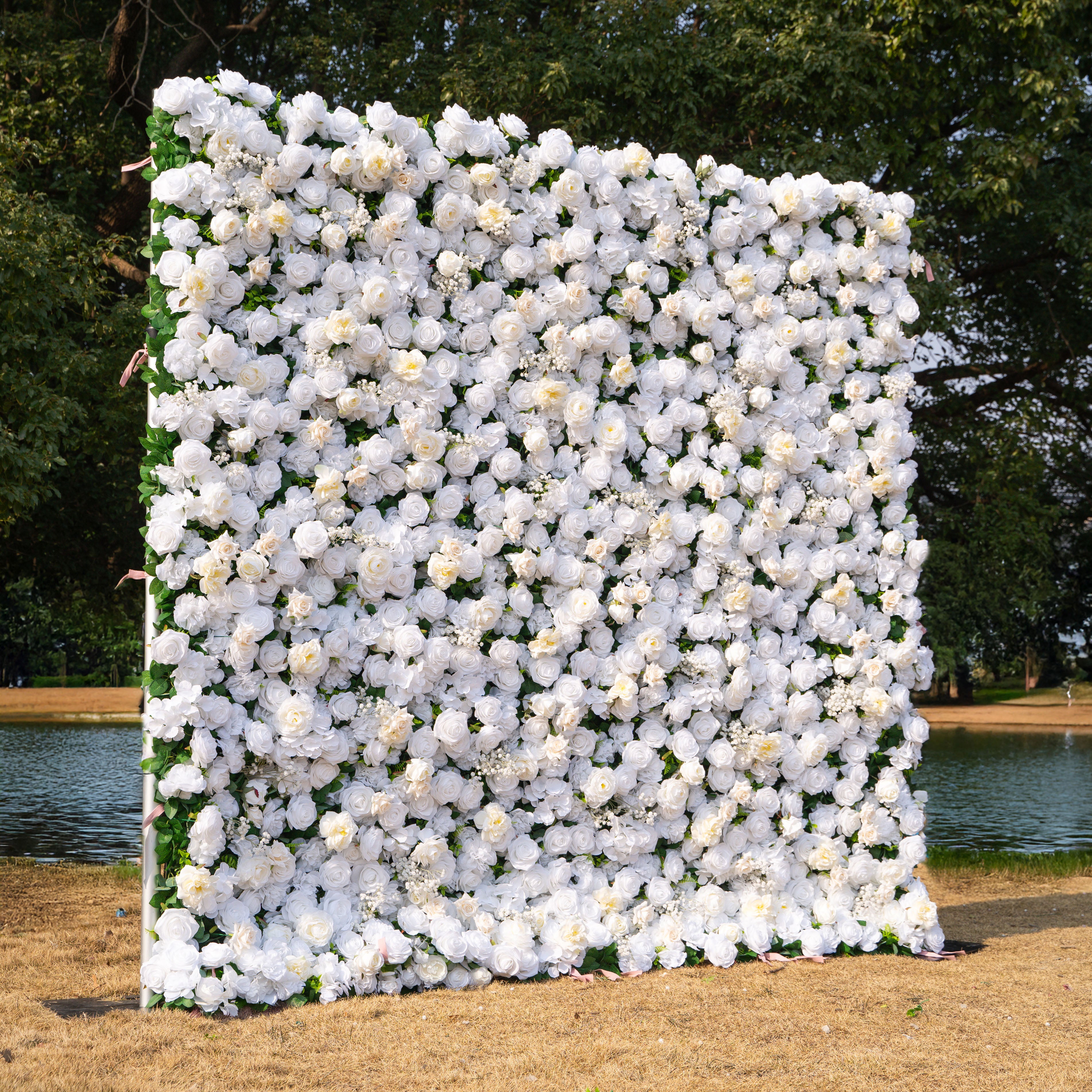 Coco 3D Fabric Artificial Zip Up Curtain Flower Wall For Wedding and Events Decoration