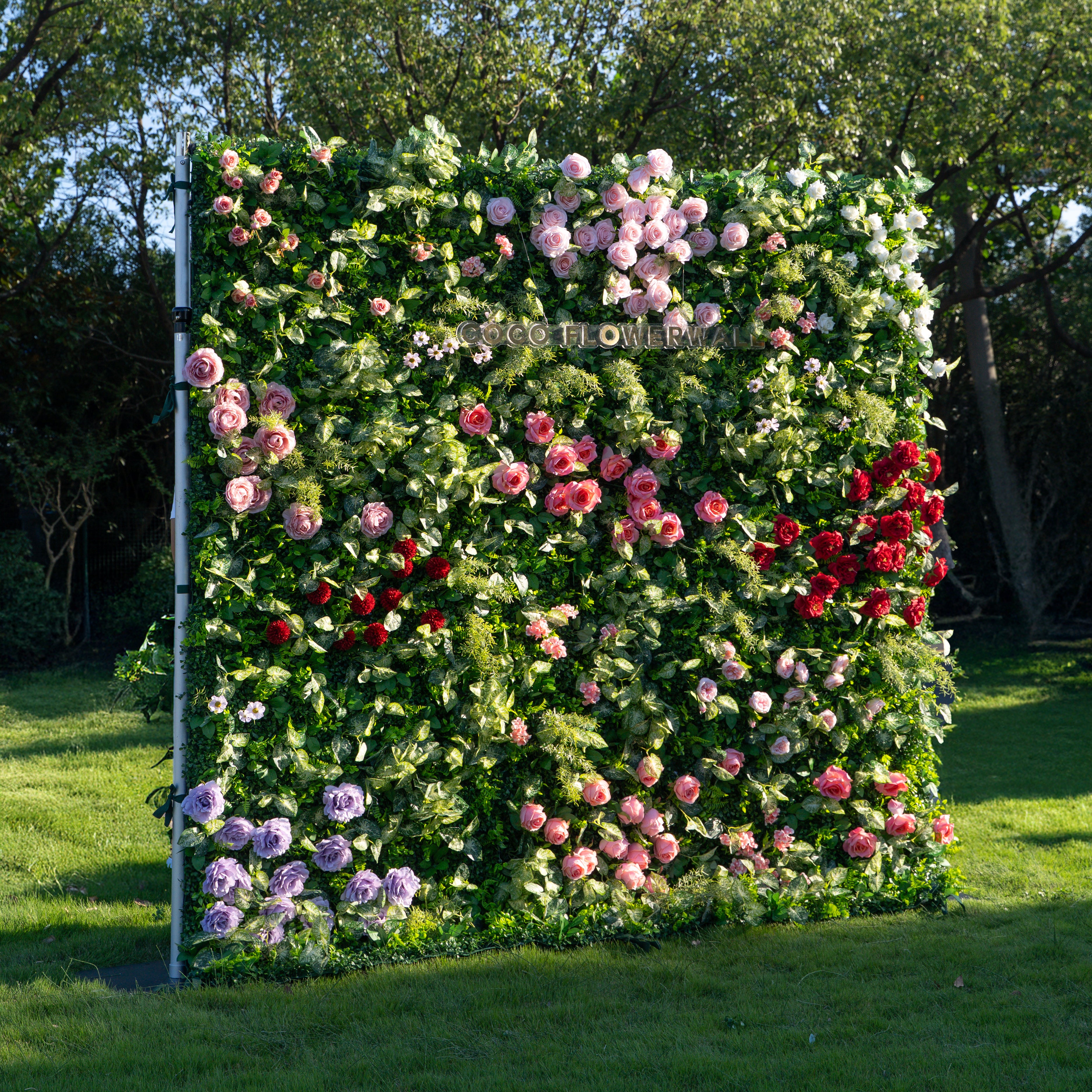 Houma 3D Fabric Backdrop Artificial Flower Wall with Zip-Up Design for Events and Home Decoration