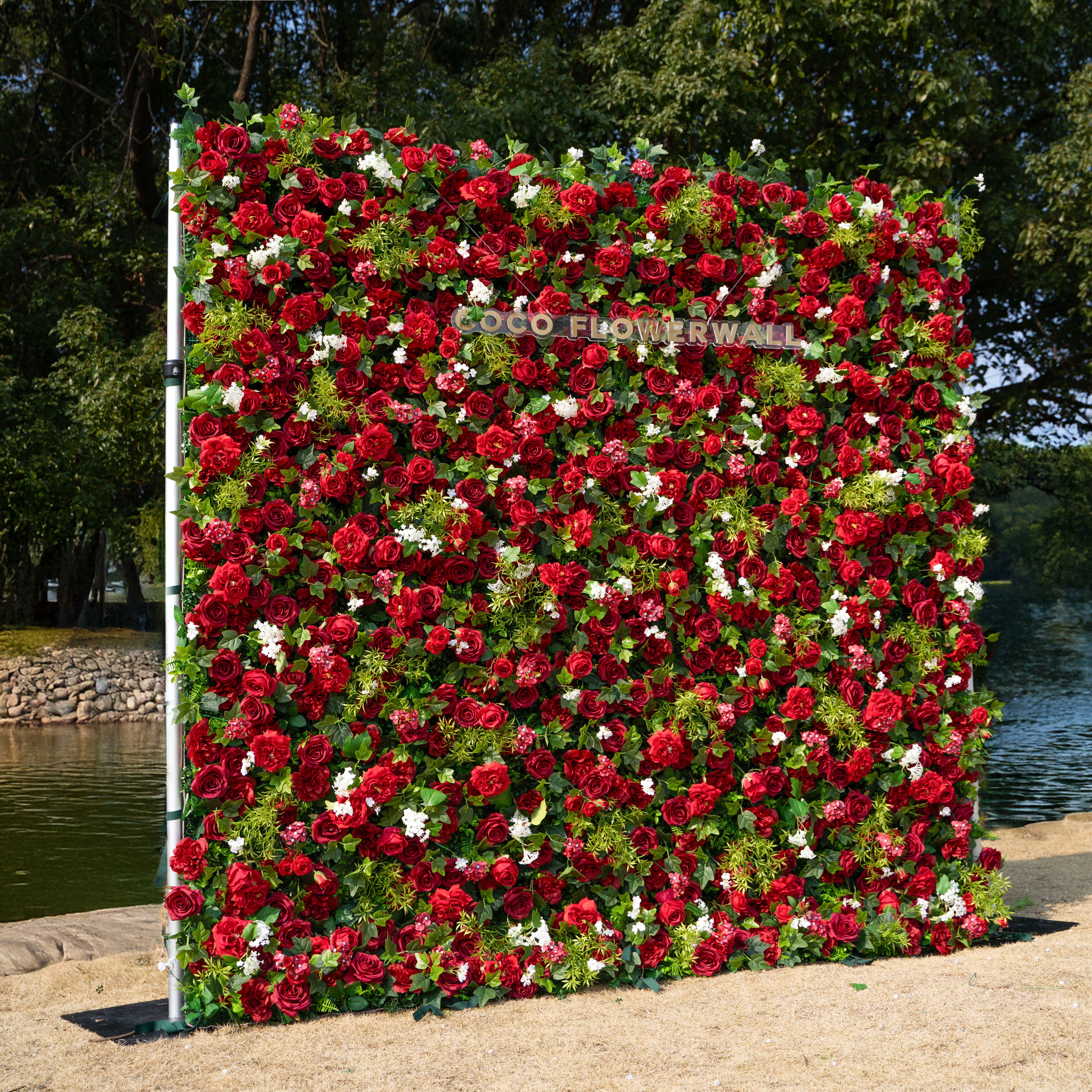 Lola 3D Fabric Artificial Zip Up Curtain Flower Wall For Wedding and Events Decoration