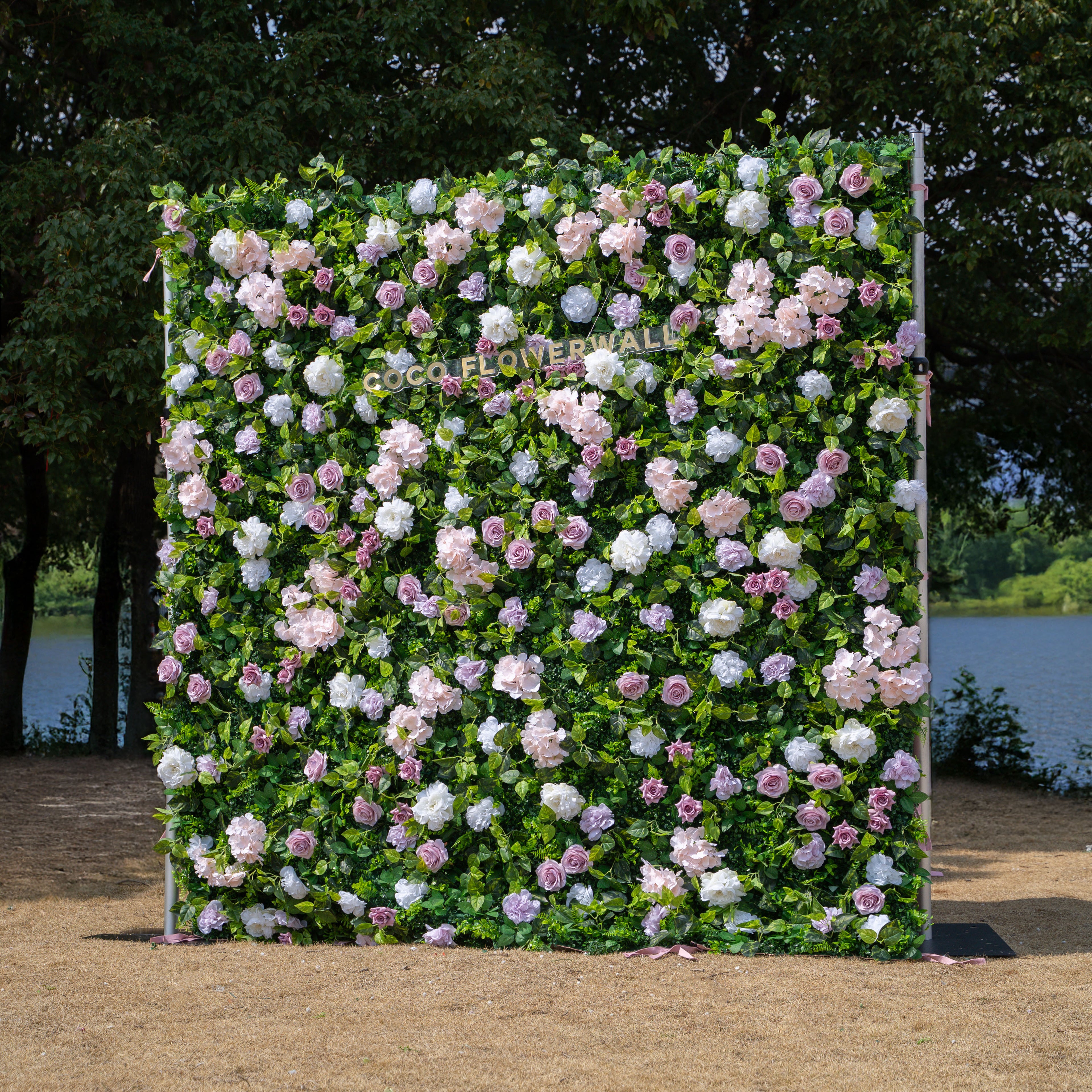 Memphis 2D Artificial Zip Up Curtain Flower Wall For Wedding & Home & Events Decoration