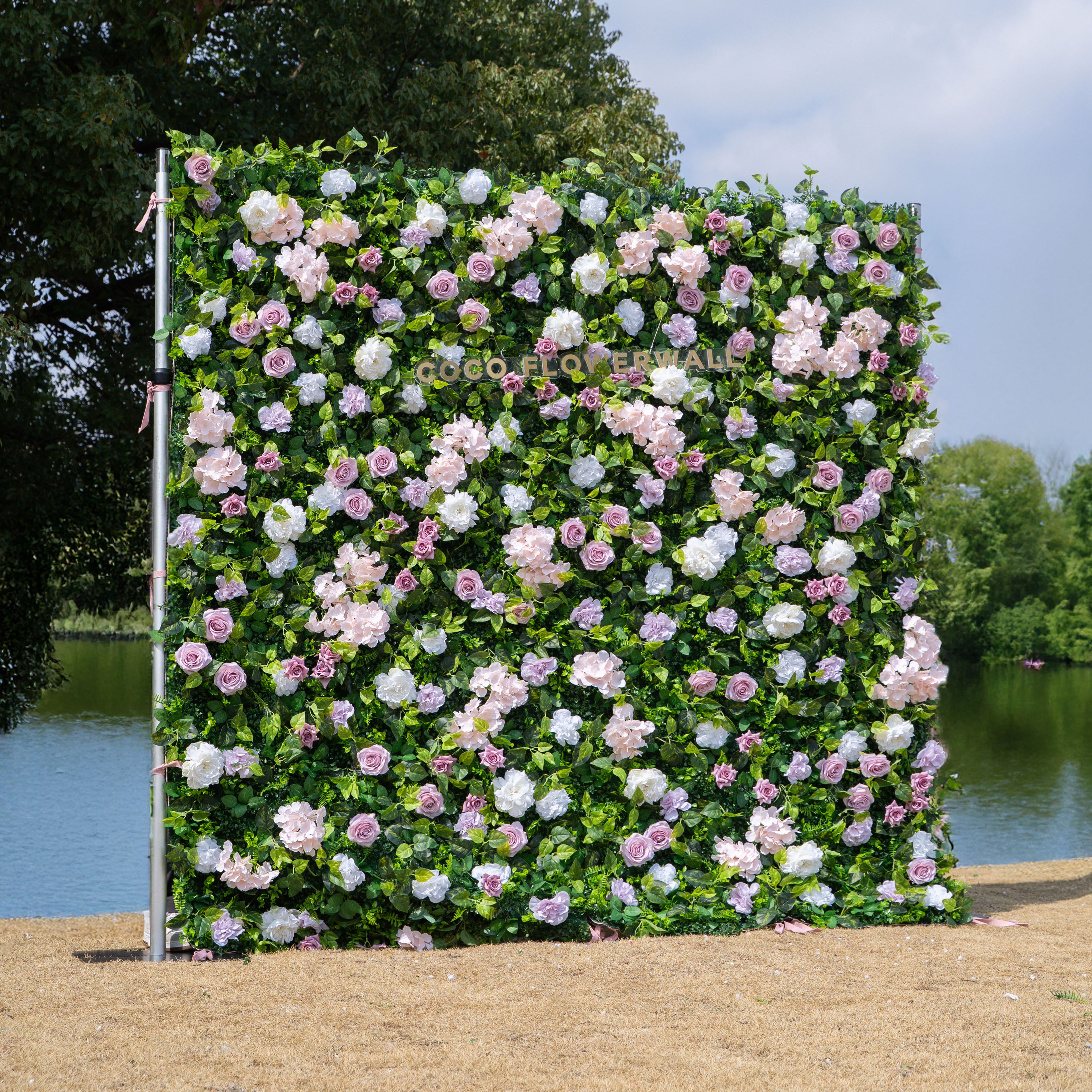 Memphis 2D Artificial Zip Up Curtain Flower Wall For Wedding & Home & Events Decoration
