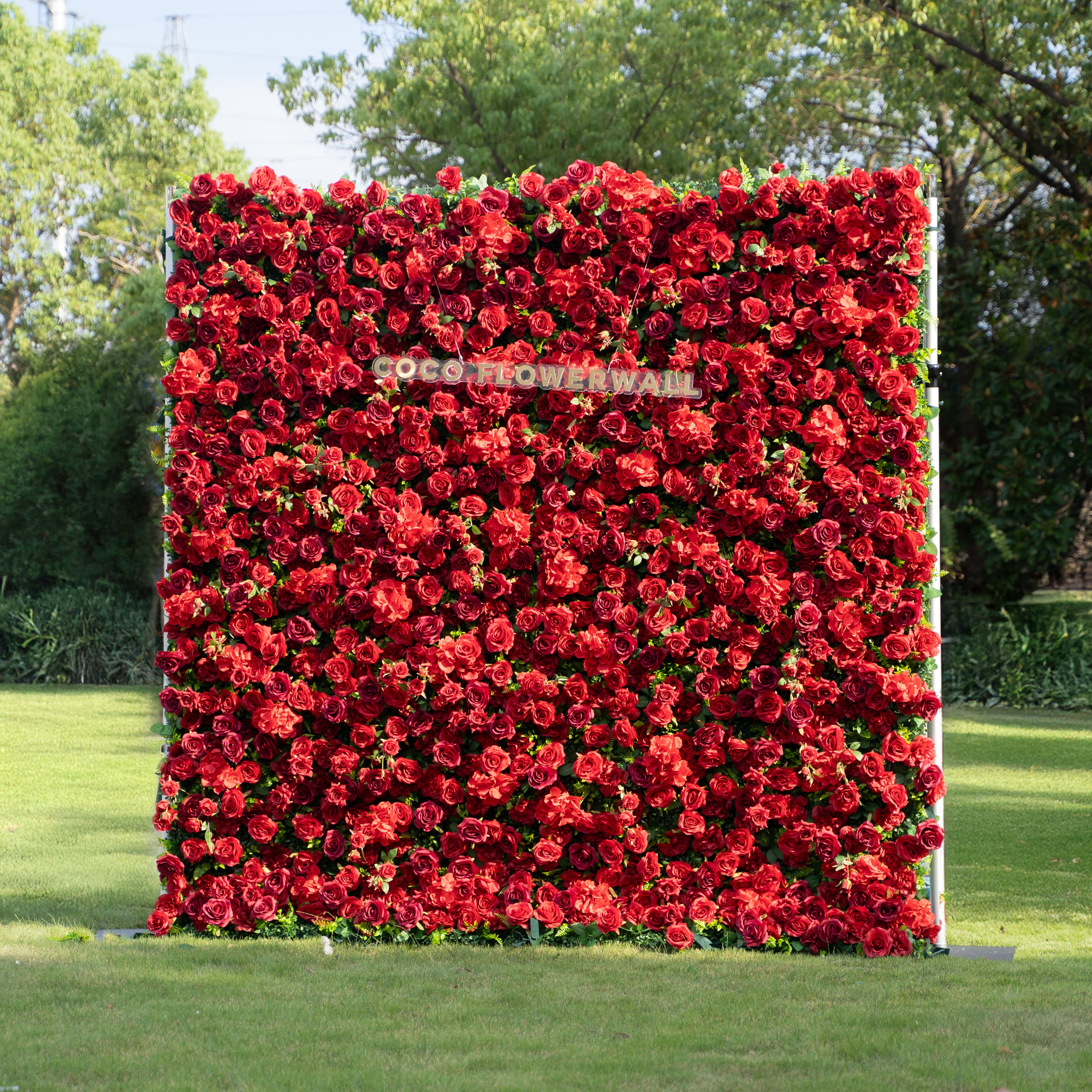 Mira 5D Fabric Artificial Zip Up Curtain Flower Wall For Wedding and Events Decoration