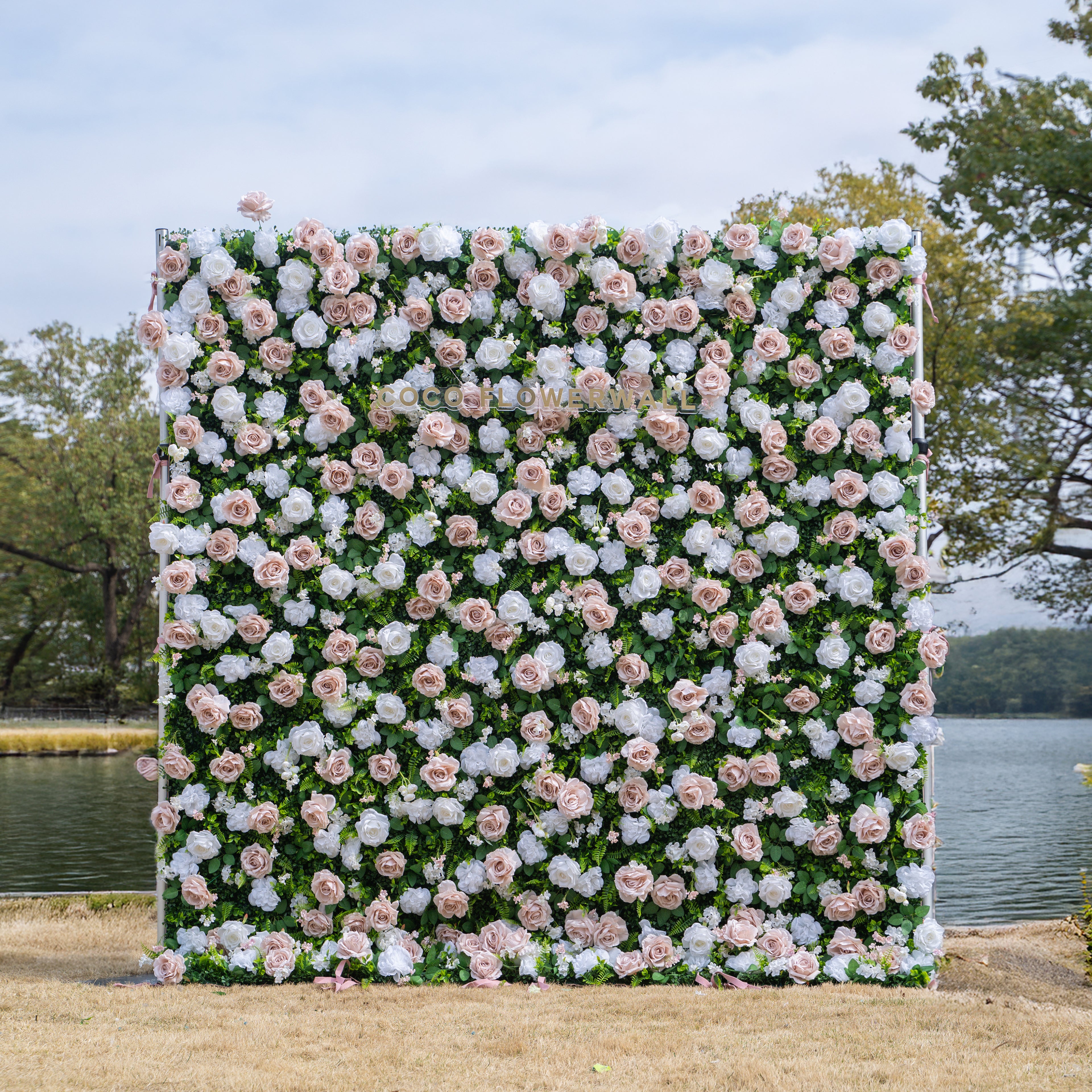 Mystic 3D Fabric Artificial Zip Up Curtain Flower Wall For Wedding and Events Decoration