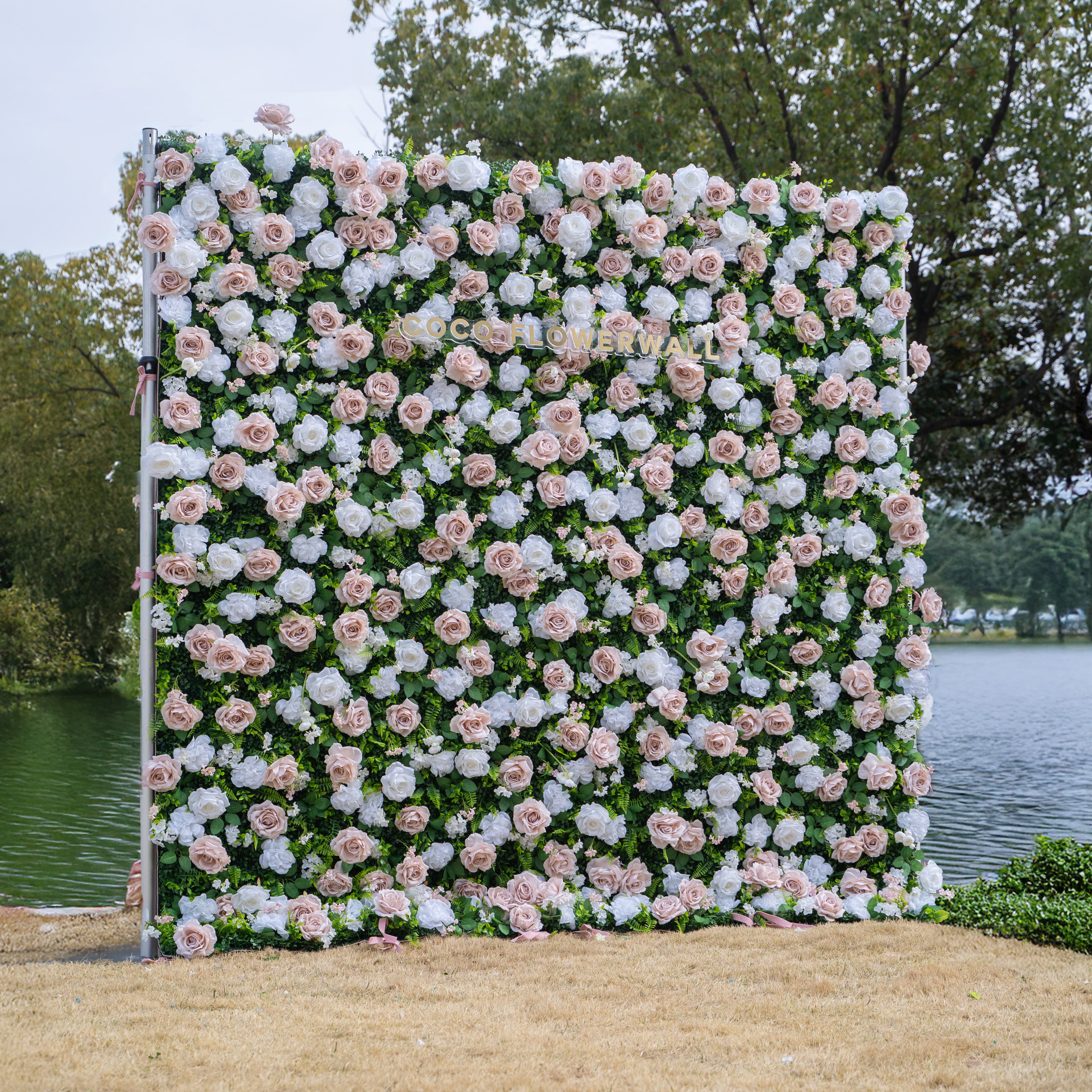 Mystic 3D Fabric Artificial Zip Up Curtain Flower Wall For Wedding and Events Decoration