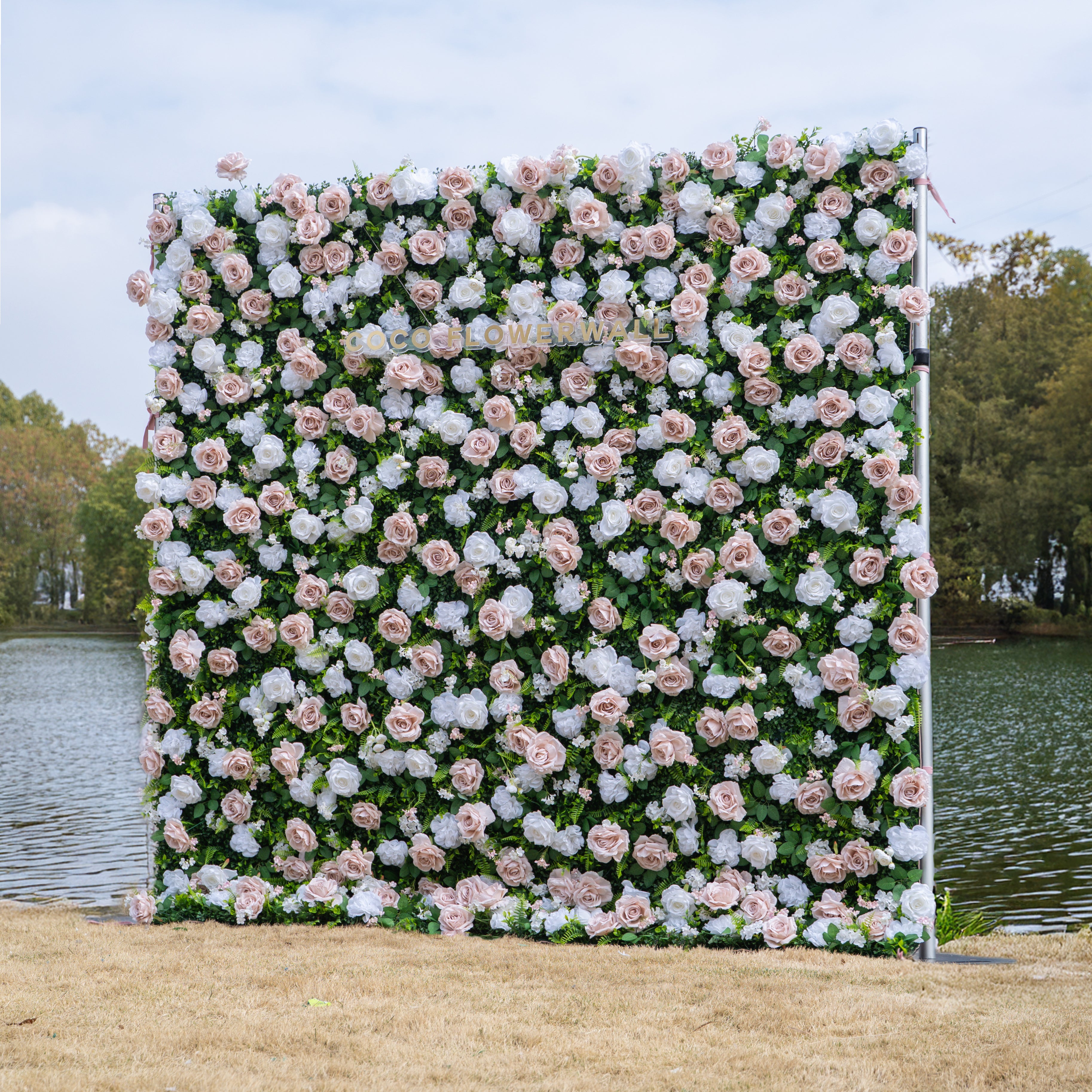 Mystic 3D Fabric Artificial Zip Up Curtain Flower Wall For Wedding and Events Decoration