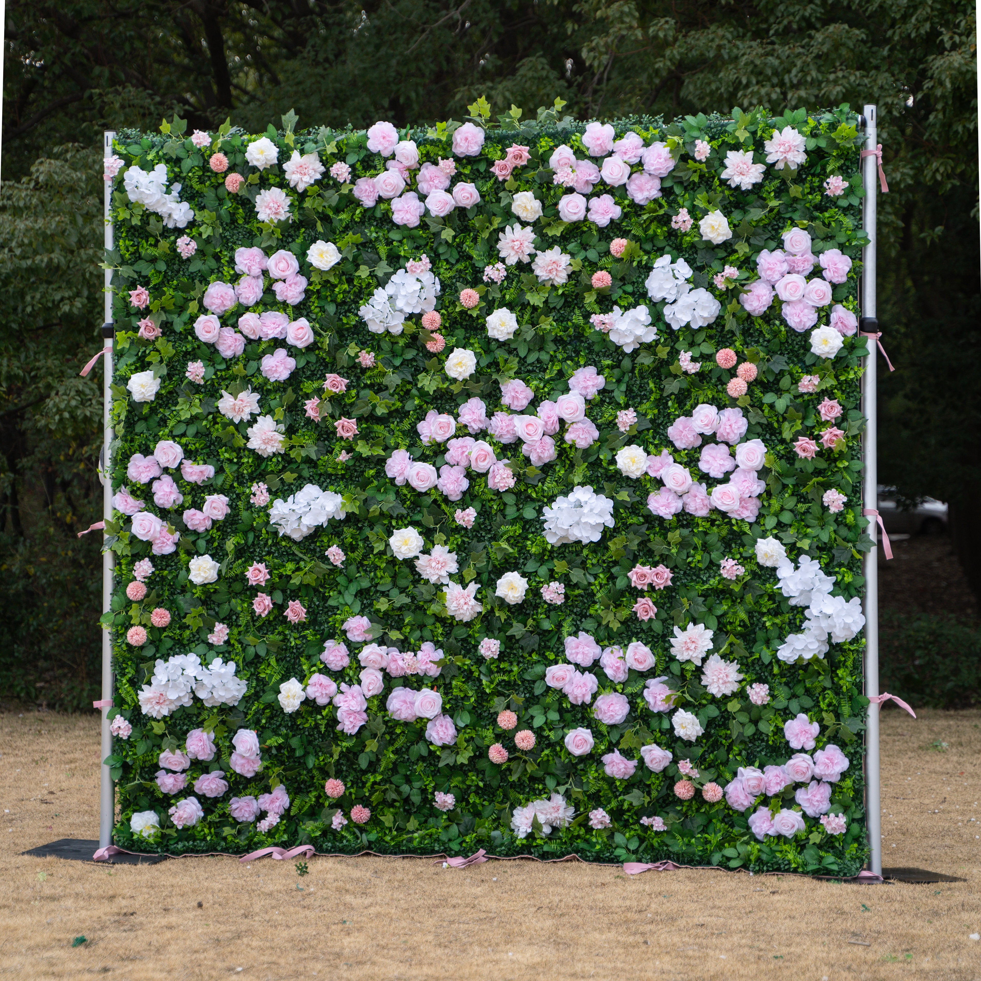 Oxford 2D Artificial Zip Up Curtain Flower Wall For Wedding & Home & Events Decoration
