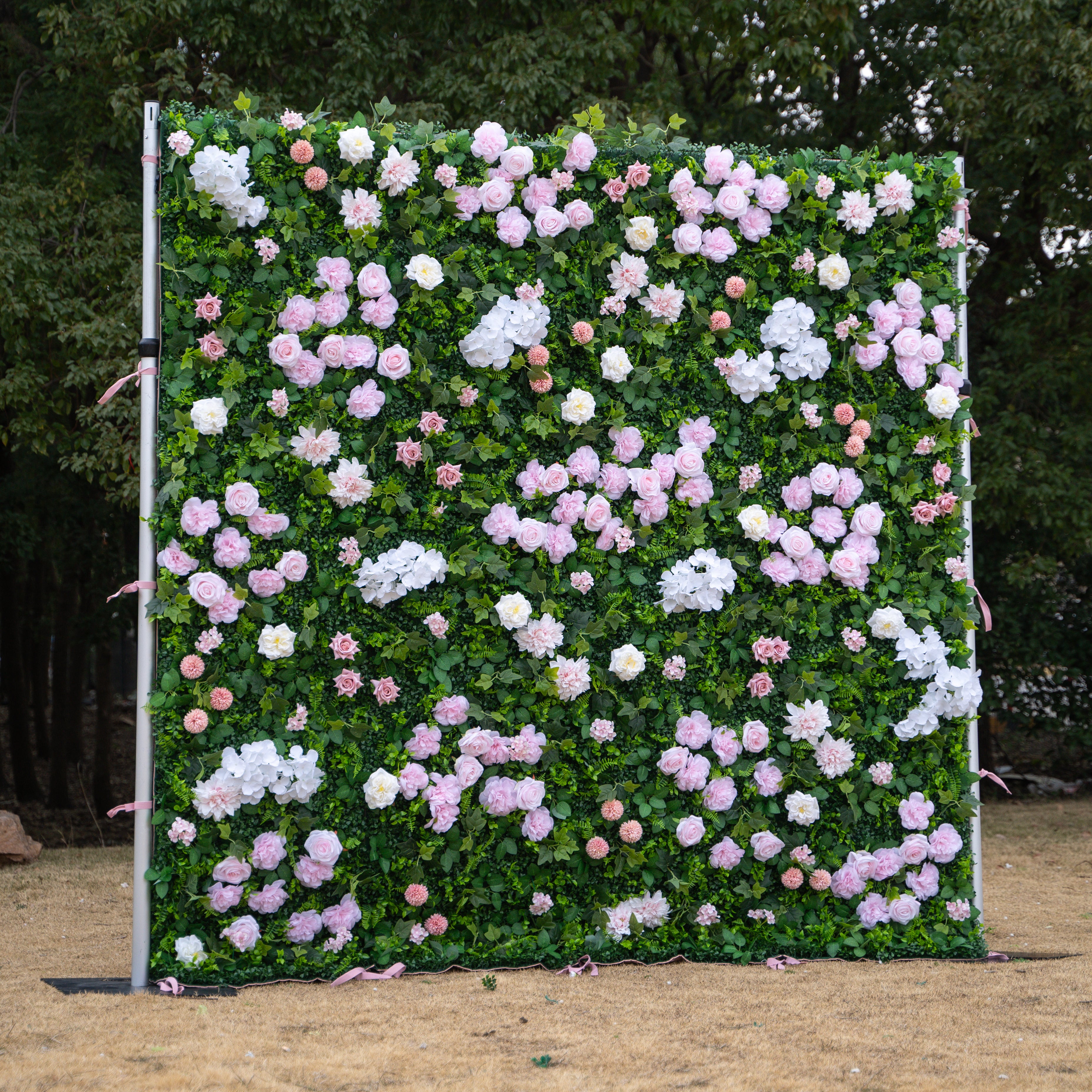 Oxford 2D Artificial Zip Up Curtain Flower Wall For Wedding & Home & Events Decoration