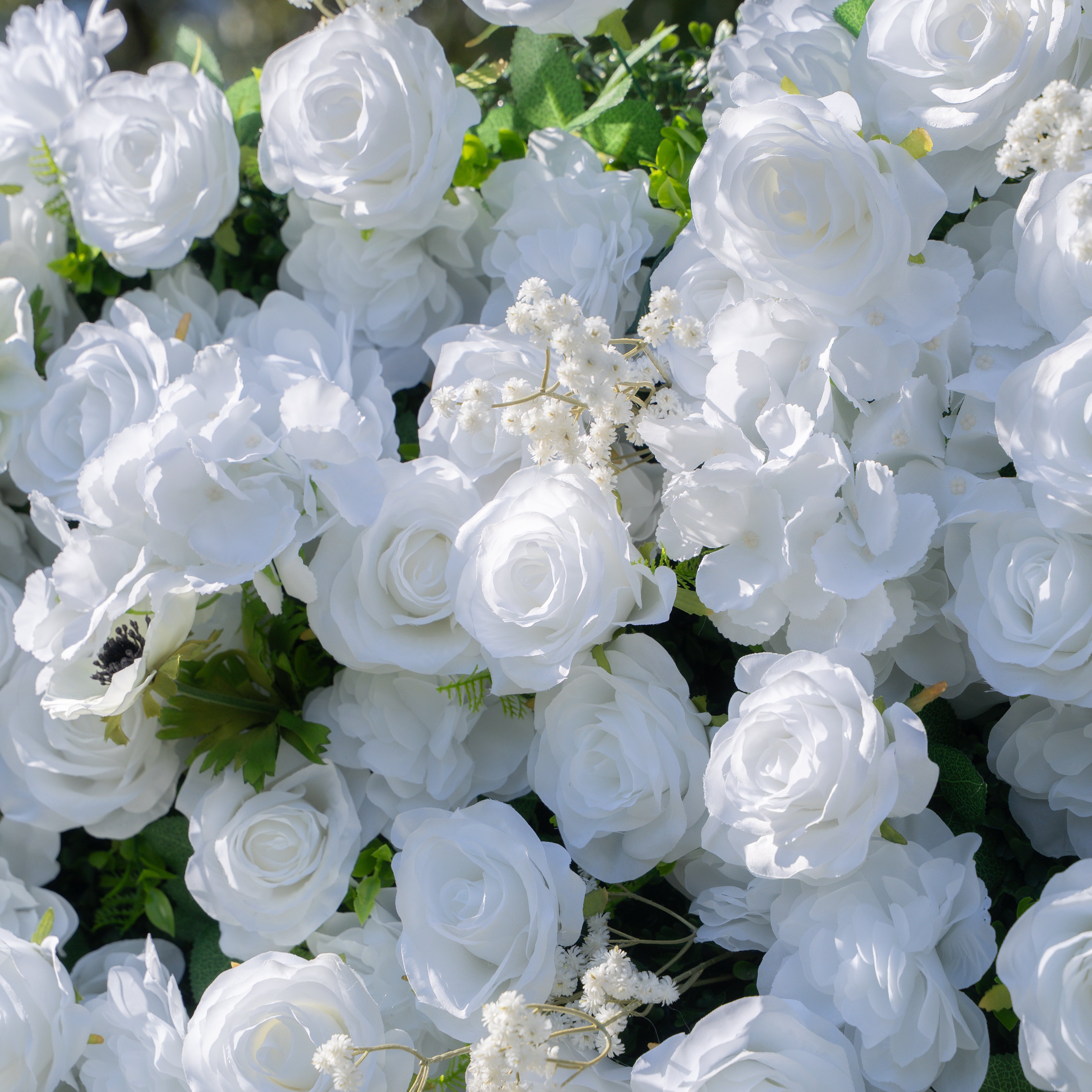 Pecos 3D Flower Wall Classic Pure White Roses for weddings, proposals, and romantic events(Ready to Ship 30 days! )
