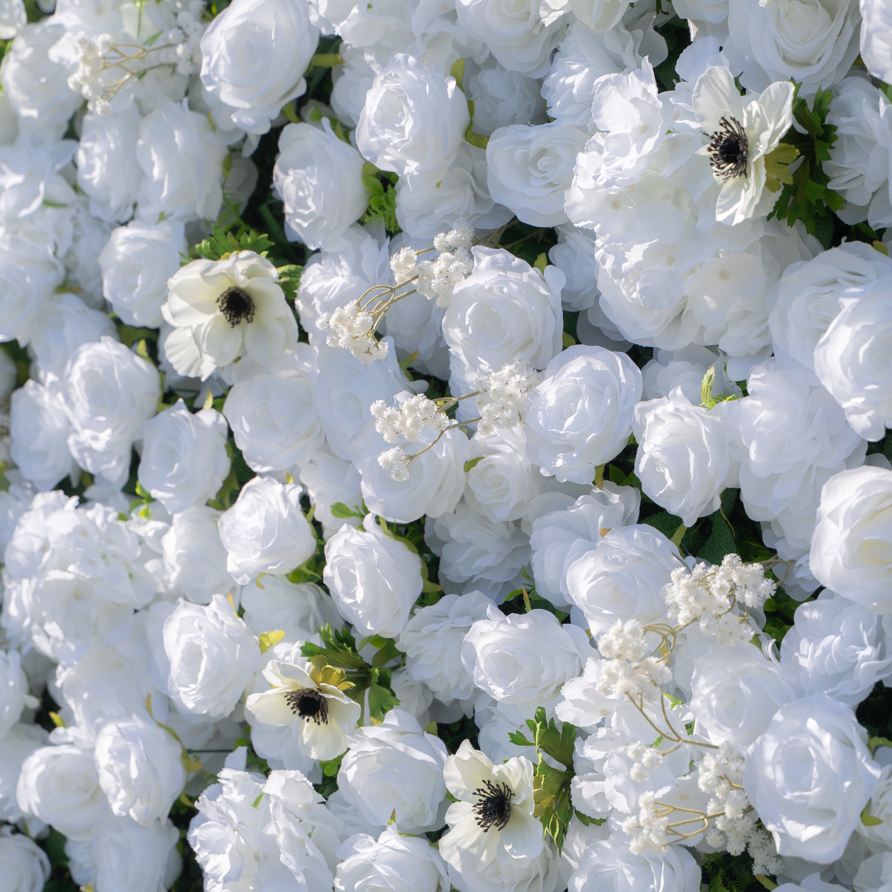 Pecos 3D Flower Wall Classic Pure White Roses for weddings, proposals, and romantic events(Ready to Ship 30 days! )