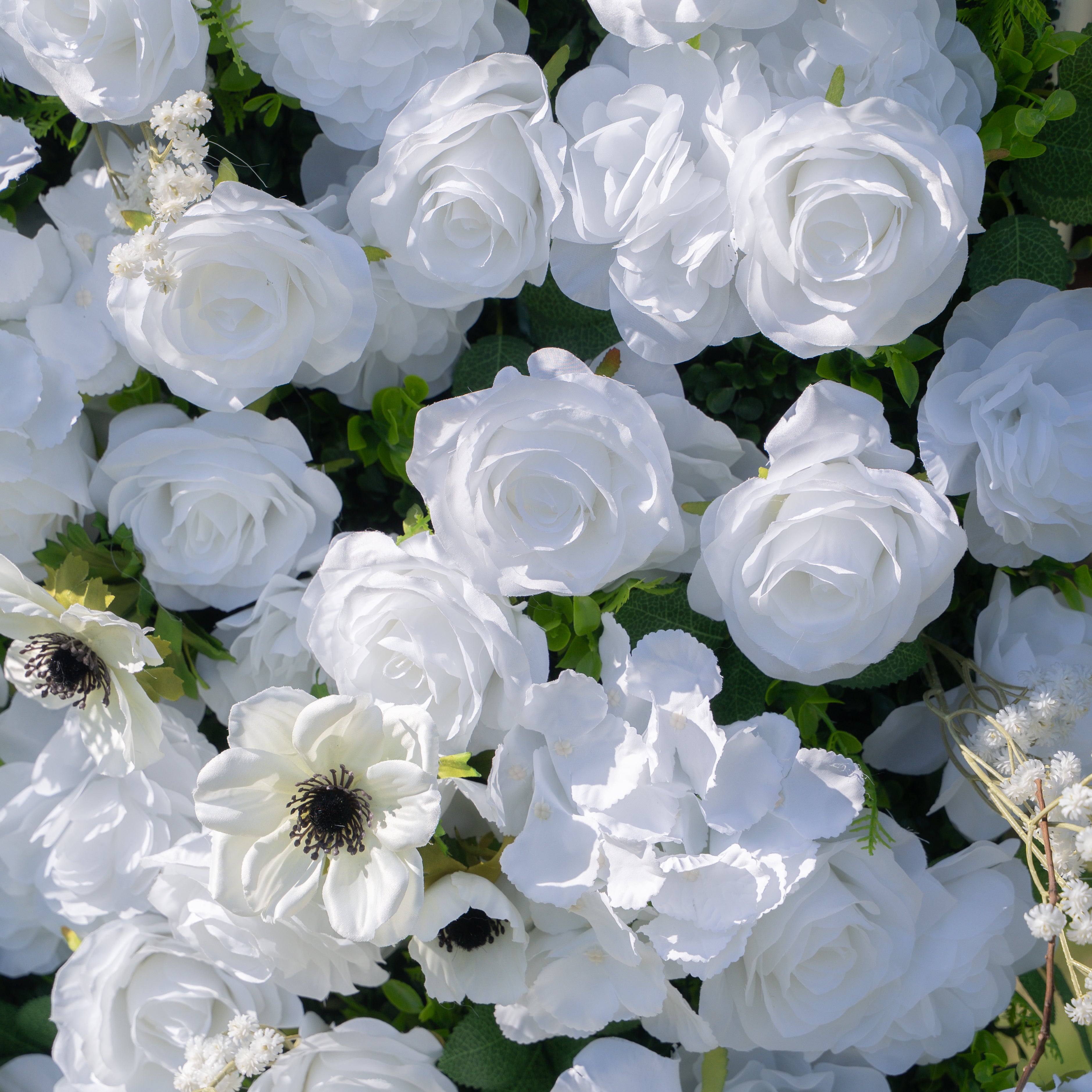 Pecos 3D Flower Wall Classic Pure White Roses for weddings, proposals, and romantic events(Ready to Ship 30 days! )